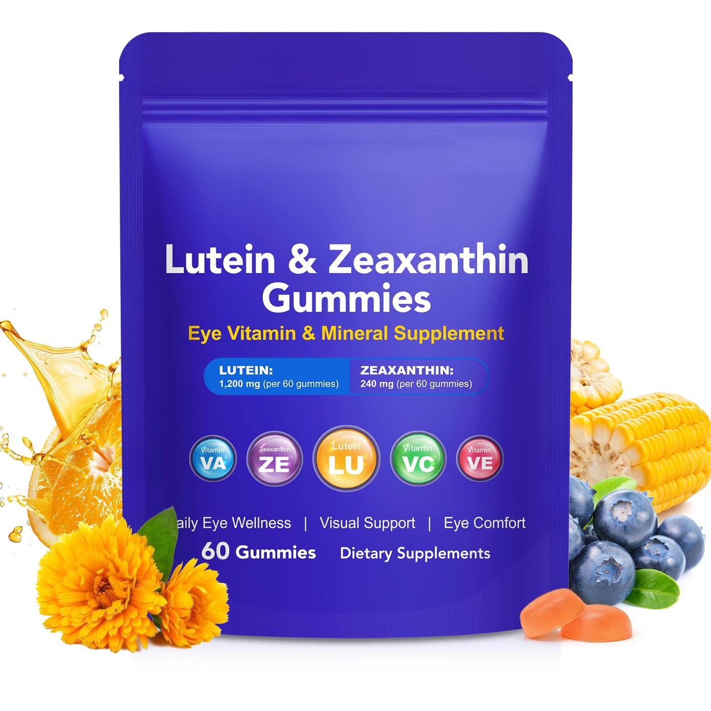 NVXNMSD Lutein Gummies with Zeaxanthin, 60 Count