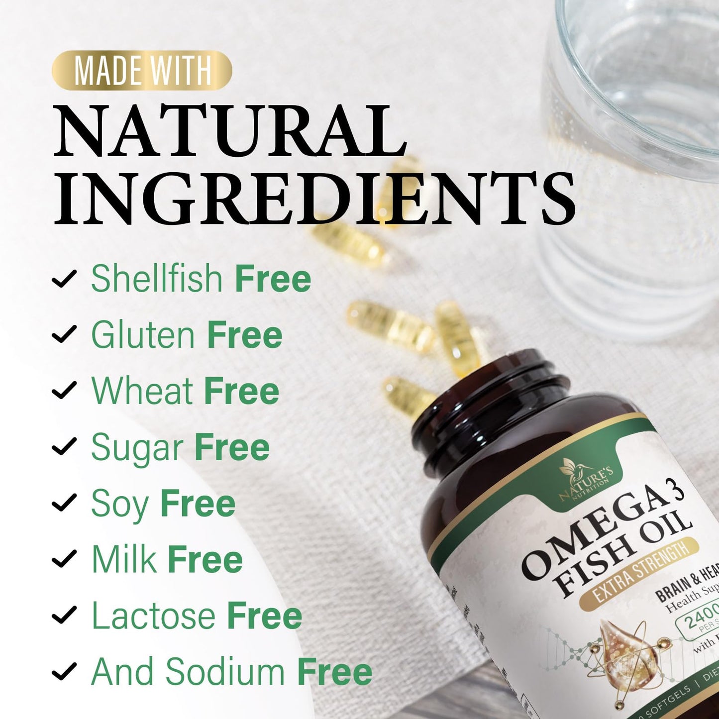 Nature's Nutrition Omega-3 Fish Oil Softgel 60 Softgels