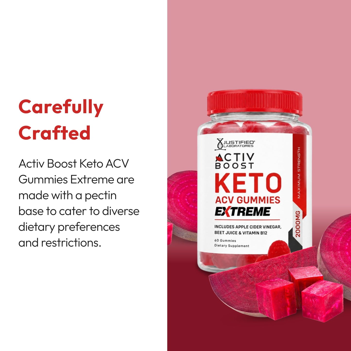 Justified Laboratories Activ Boost Keto ACV Gummies Extreme 180 Gummies