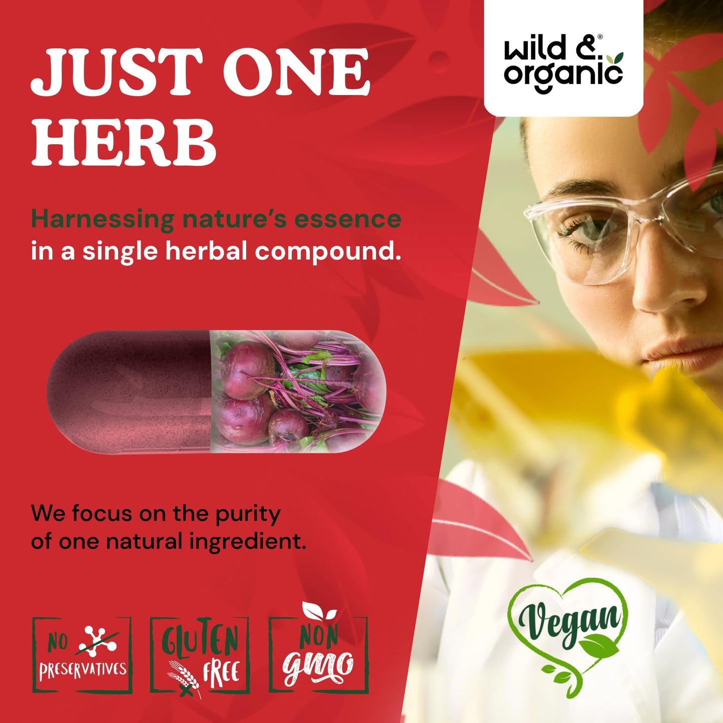Wild & Organic Beet Root Capsules 180 Count