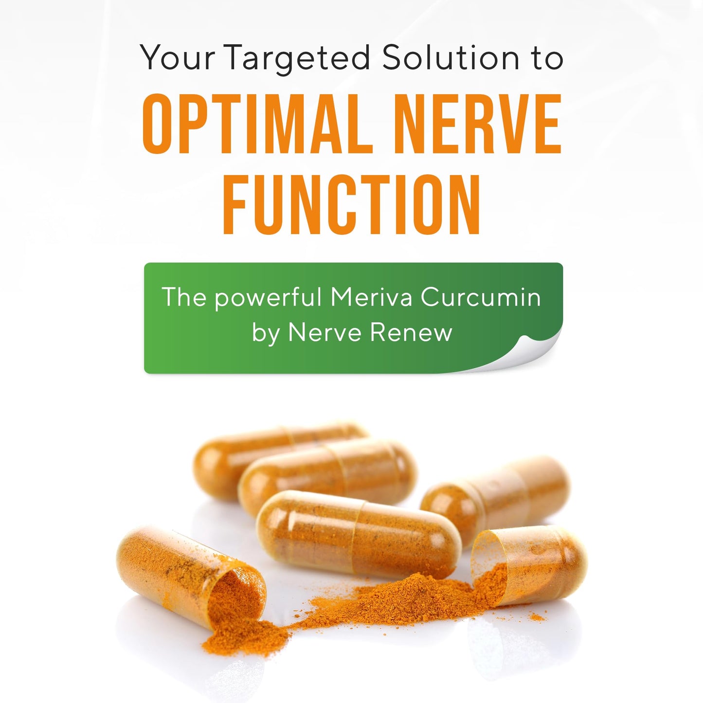 NERVE RENEW Meriva Curcumin with Black Pepper and Bioperine - Antioxidant Boost Nerve Support 90 Capsules