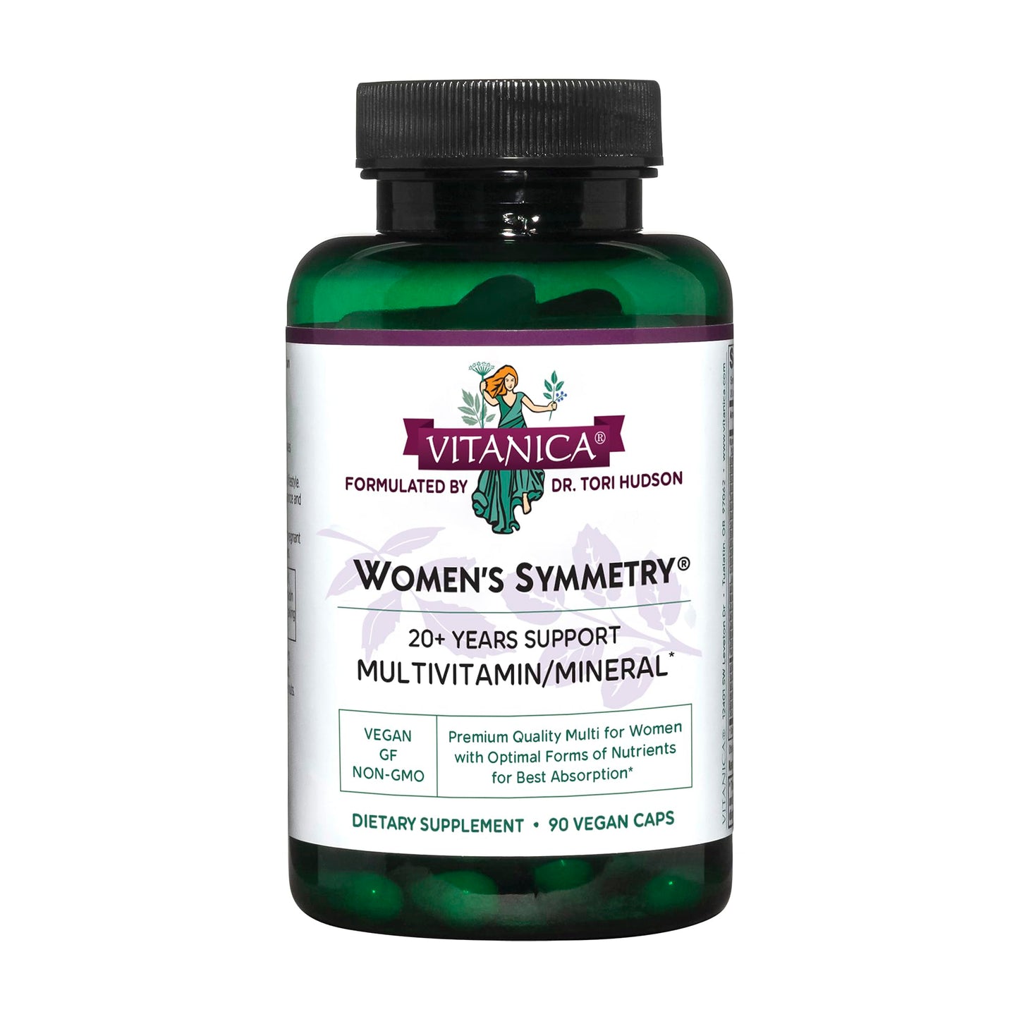 Vitanica Women's Symmetry High Potency Multivitamin and Mineral, Vegan, 90 Capsules