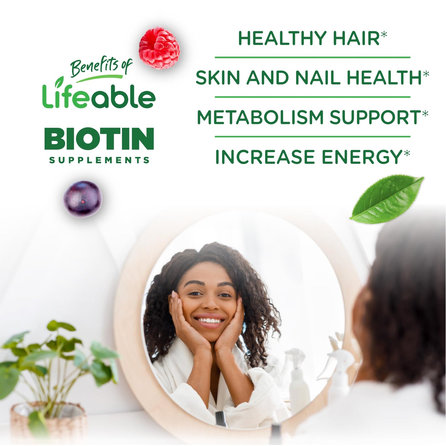 Lifeable Biotin Gummies 5000mcg Vitamin B7 Sugar Free, 90 Gummies