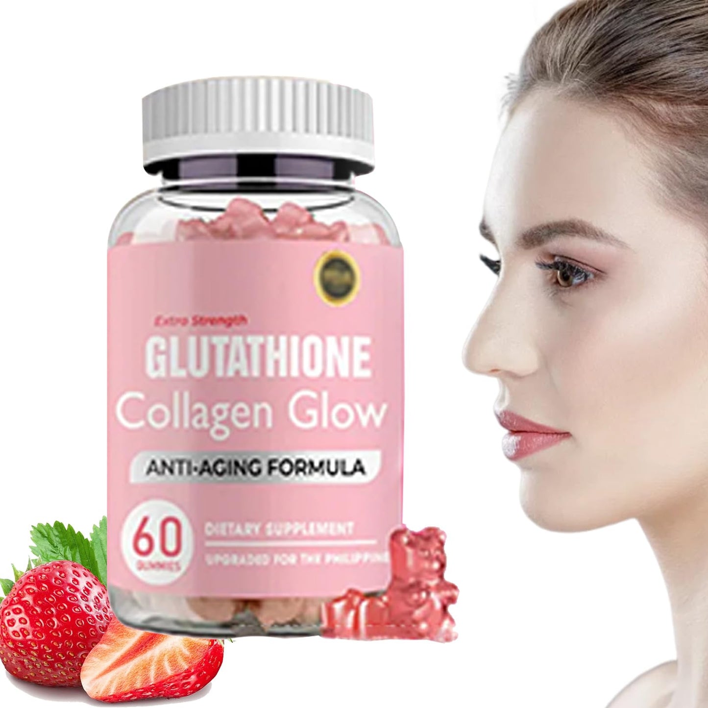 AQILUN Glutathione Collagen Glow Gummies 60 Count