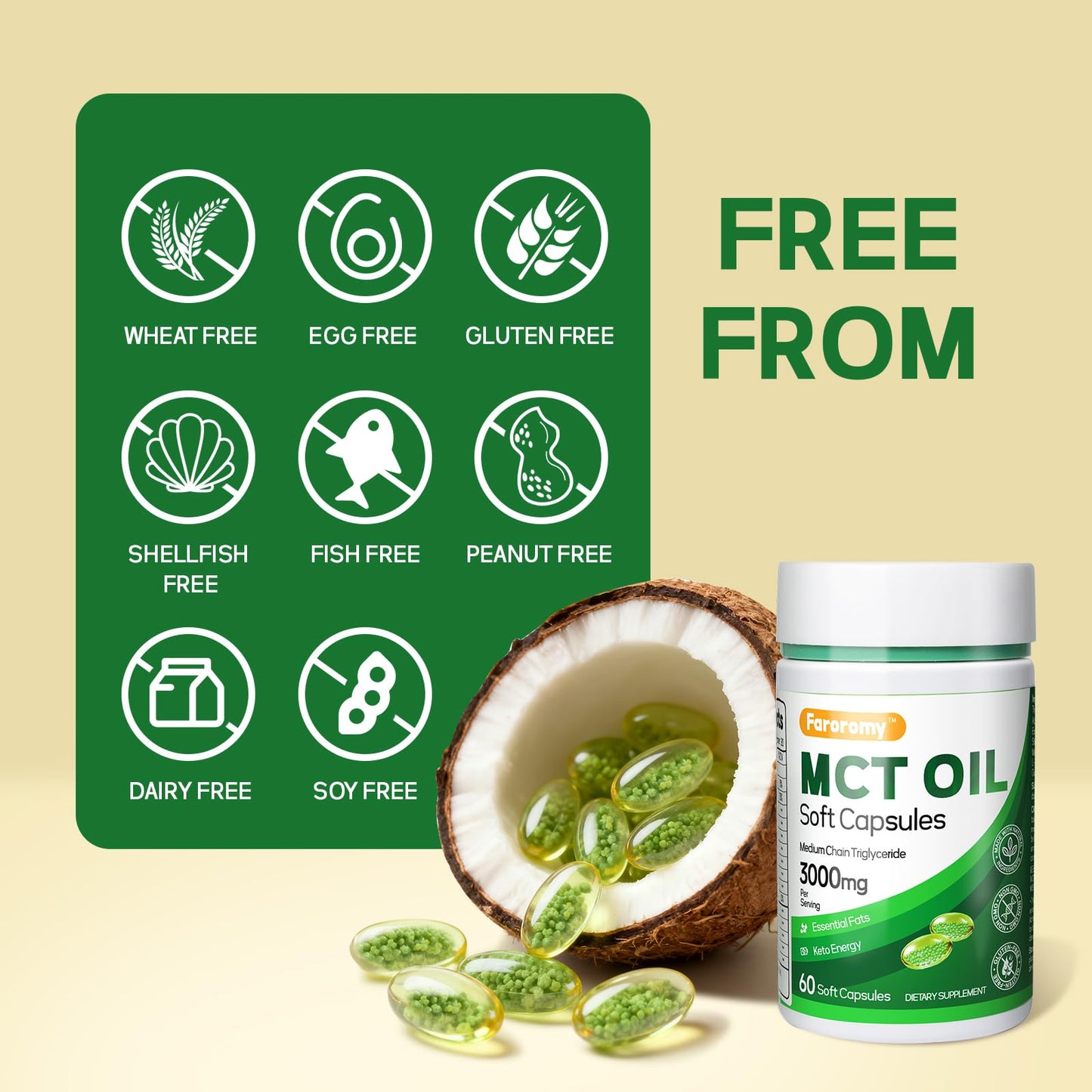 Faroromy MCT Oil Capsules Softgels 60
