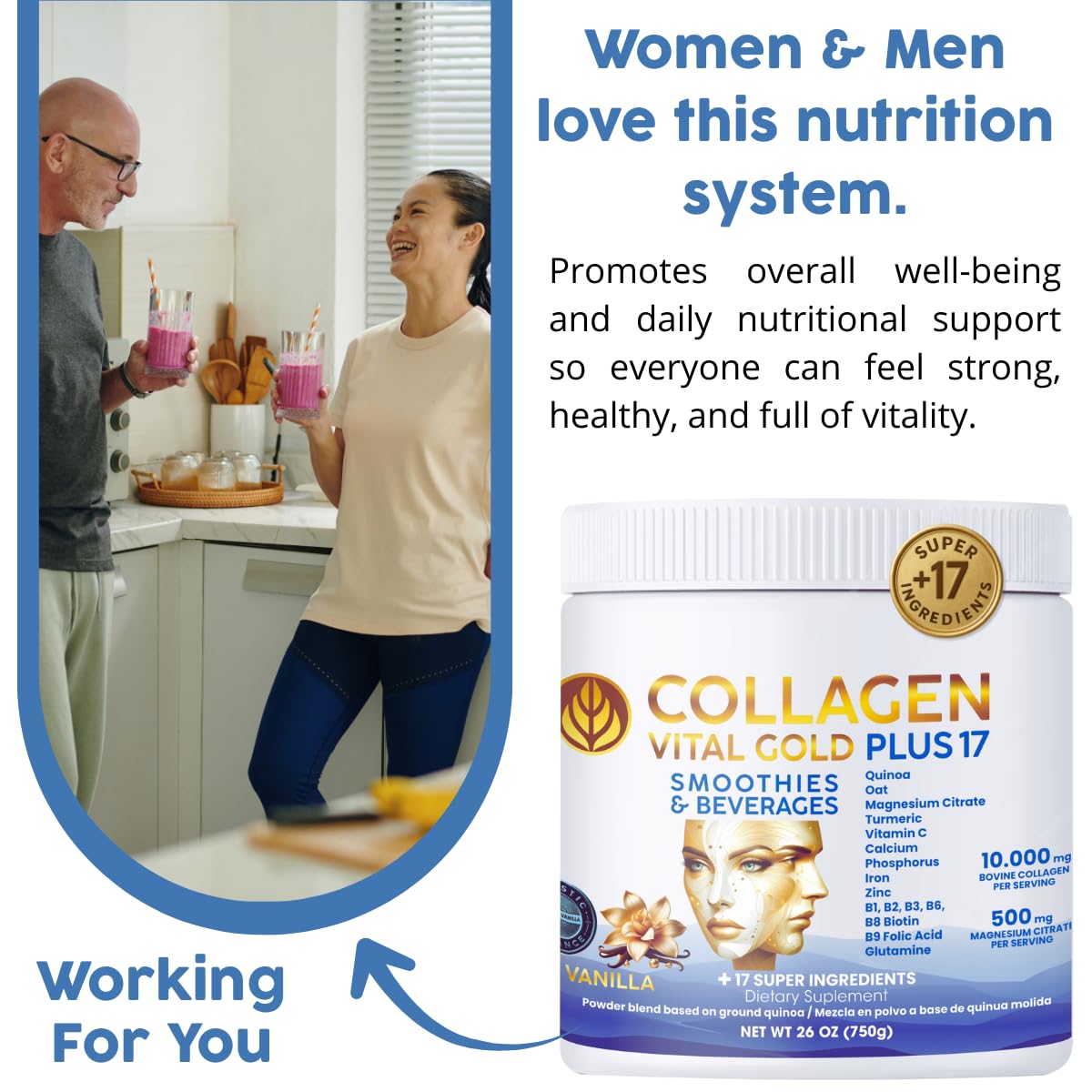 Gold Vital Life Collagen Peptides Powder, 26 Servings