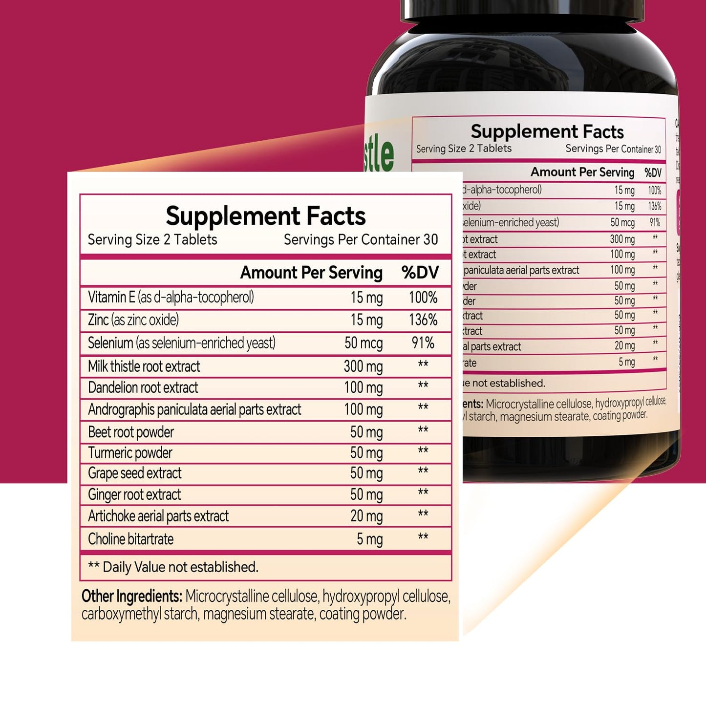 VORDLIFE Natural Liver Cleanse & Repair Milk Thistle Supplements, 60 Tablets