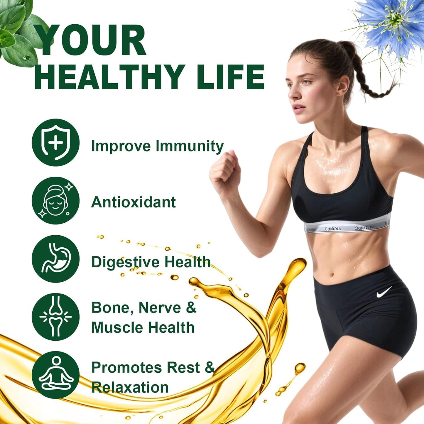 Keszciy Oil of Oregano with Black Seed Oil, 2 in 1 Oregano Supplement for Immune Health Softgels, 150 Count