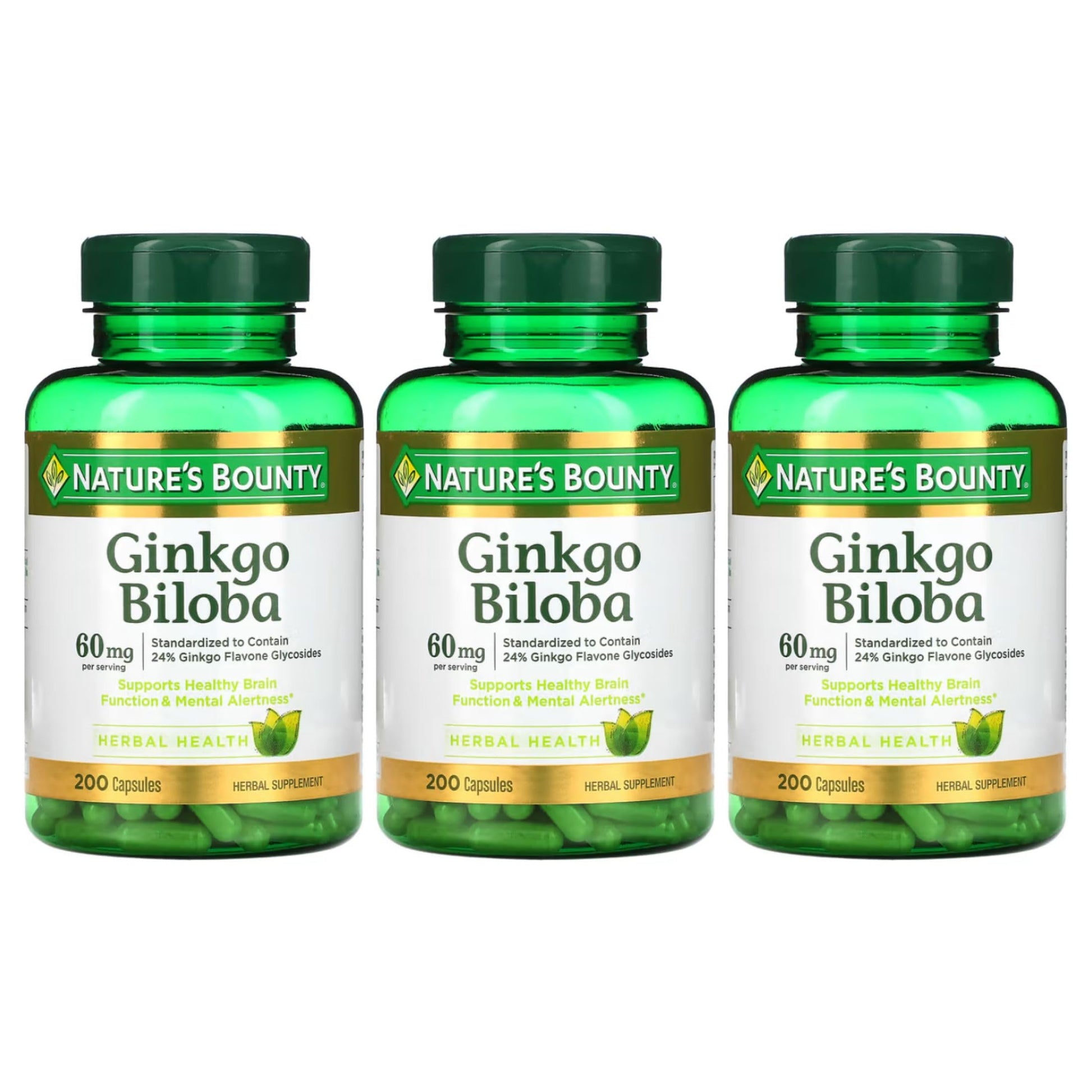 Nature's Bounty Ginkgo Biloba 60mg Capsules 600 Capsules