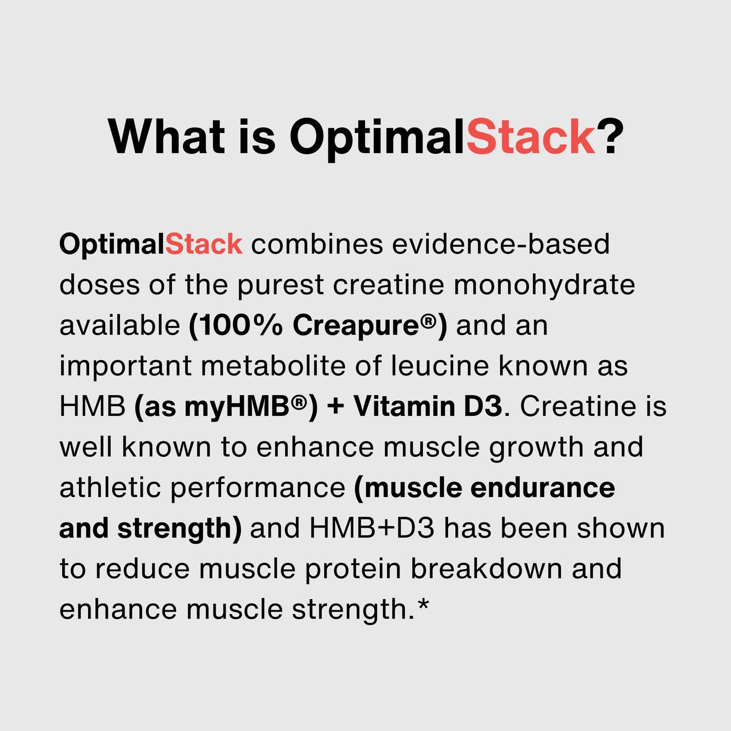 OptimalAmino OptimalStack Creatine Monohydrate, HMB, & Vitamin D3 Stack Powder 10.32 oz