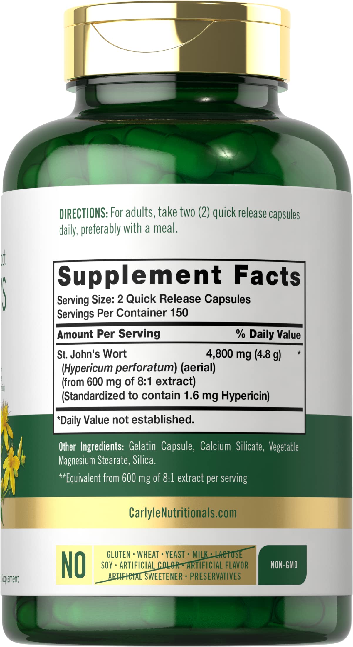Carlyle St John's Wort Capsules 300 Count