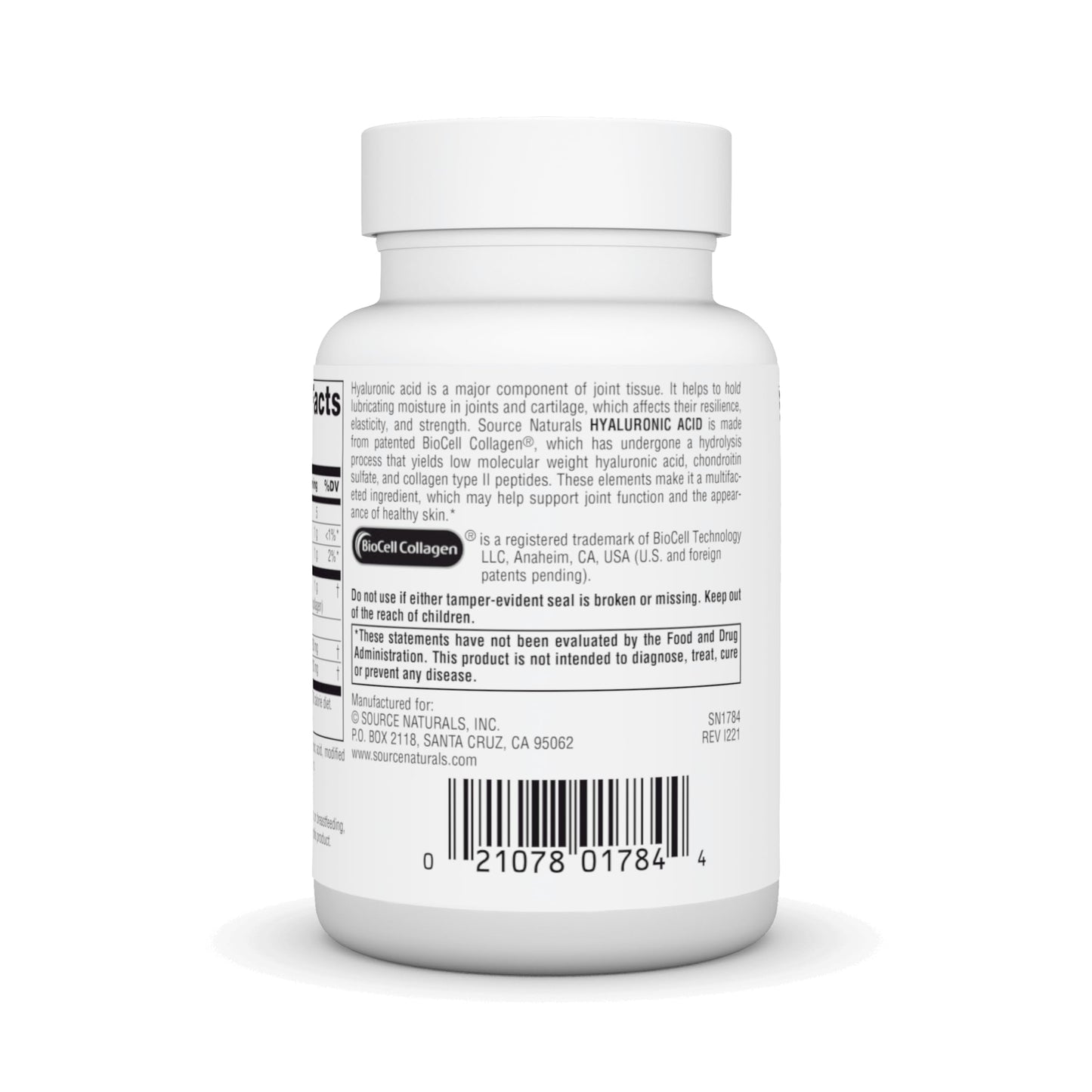 Source Naturals Hyaluronic Acid 50mg Tablet, 60 Tablets