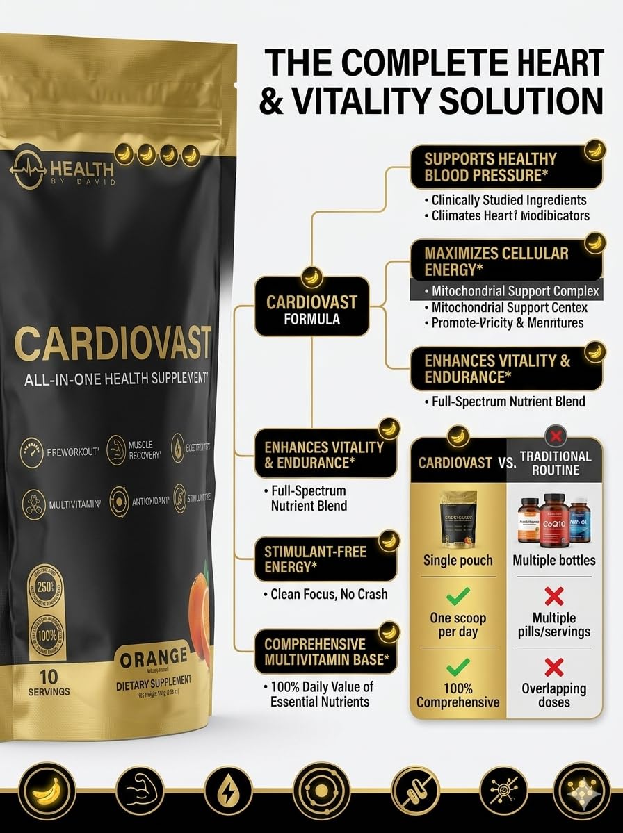 Health by David CardioVast All-in-One Health Supplement Powder 10 Ounce