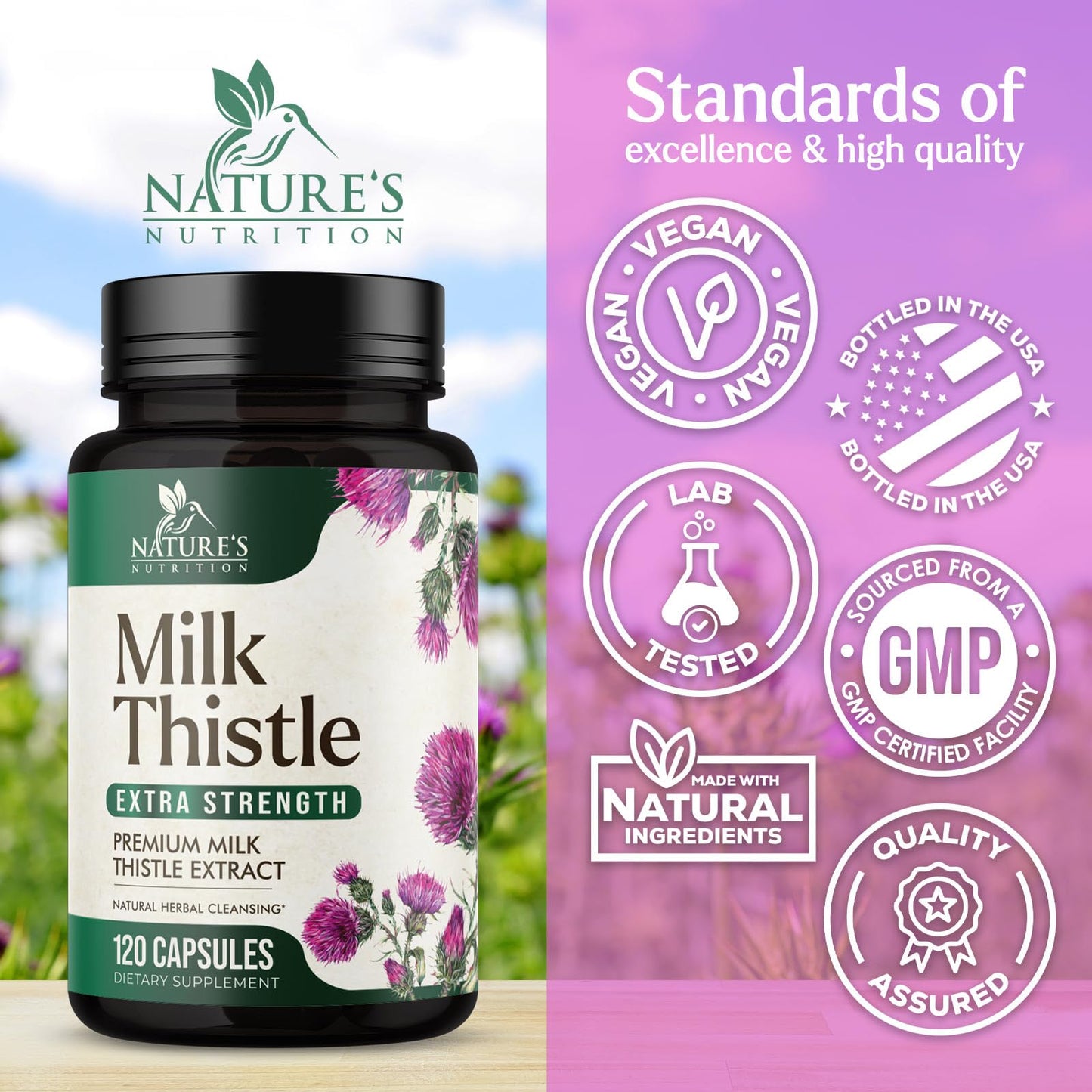 Nature's Nutrition Milk Thistle Extract Capsules 120 Capsules