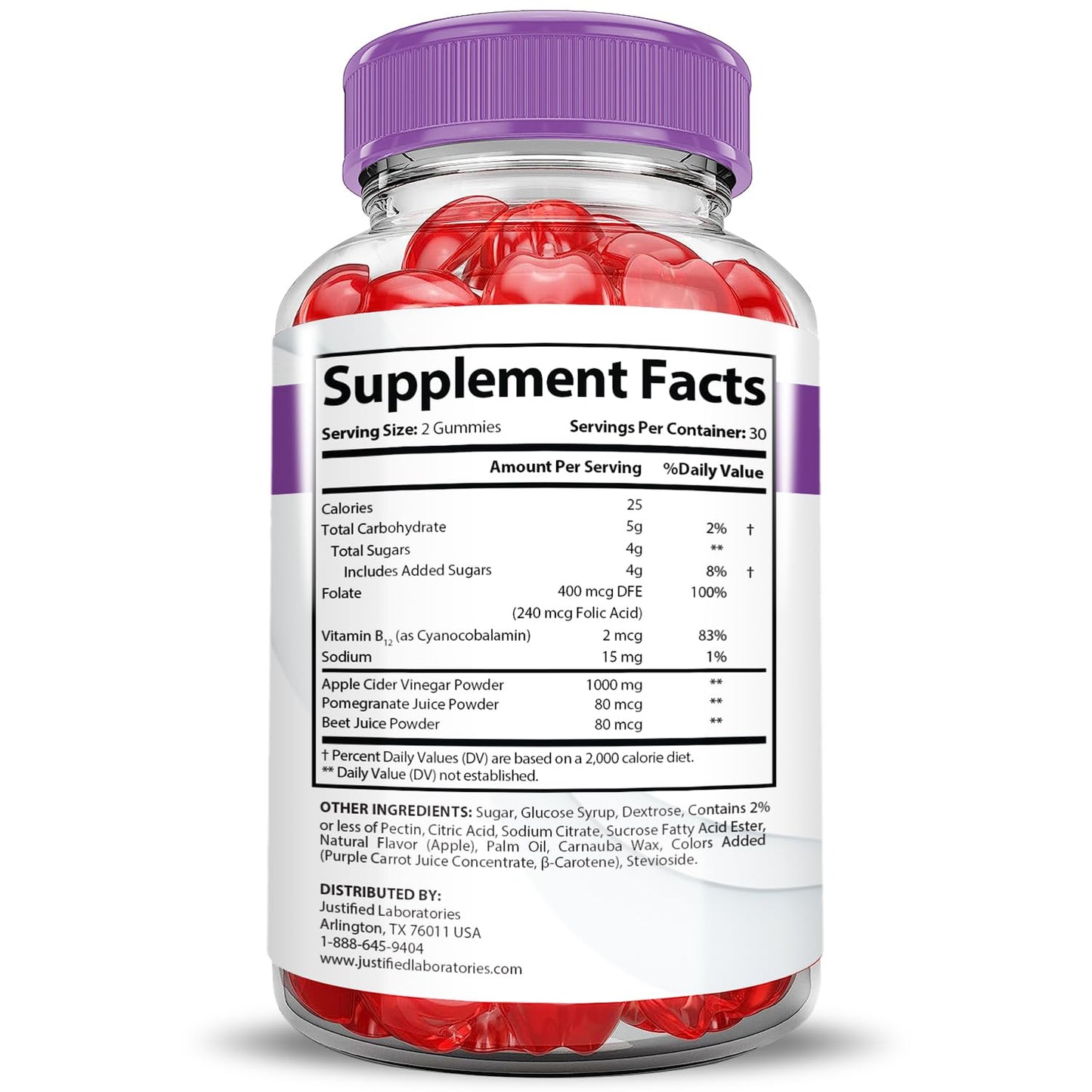 Justified Laboratories Keto ACV Gummies 120 Gummies
