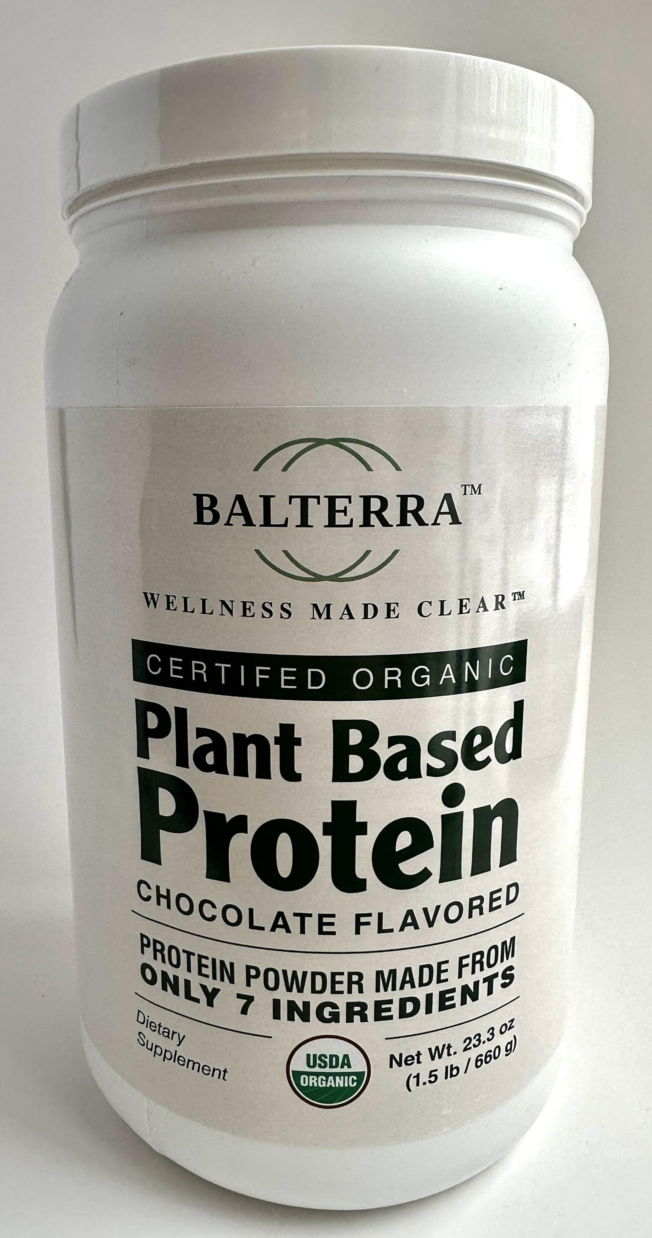 Wellness Made Clear Balterra Organic Plant Based Protein – Physical Performance Protein Supplement Powder, Chocolate, 1.46 lb