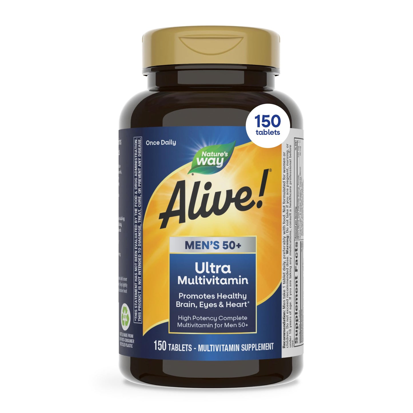 Nature's Way Alive! Ultra Potency Multivitamin for Men 50 Plus, 150 Tablets