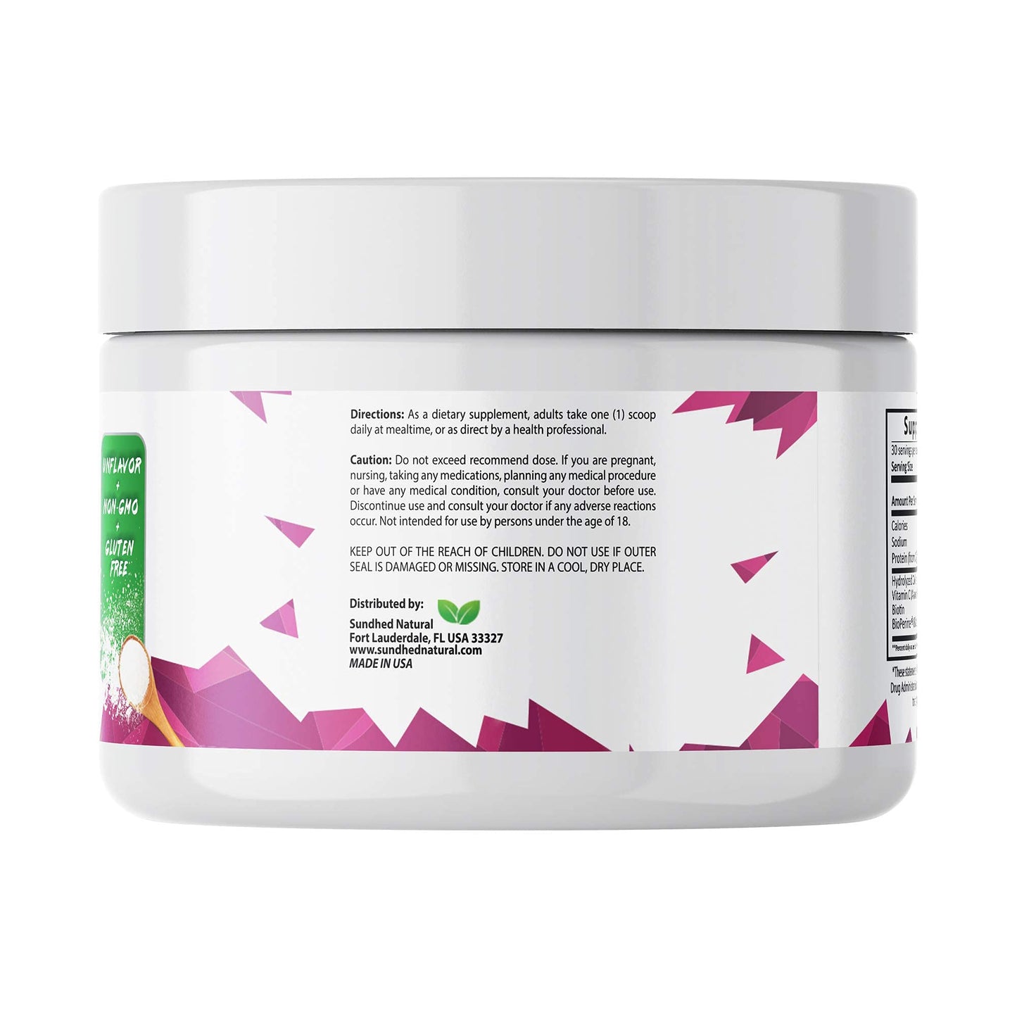 Sundhed Natural Max Collagen Plus C Powder, 5 oz