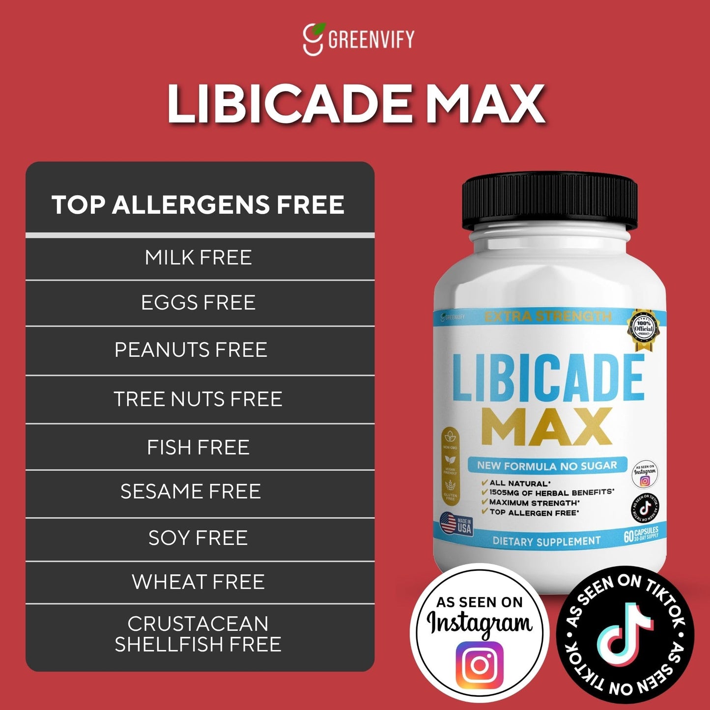 GREENVIFY Libicade Max Maca Root Supplement Capsule 60