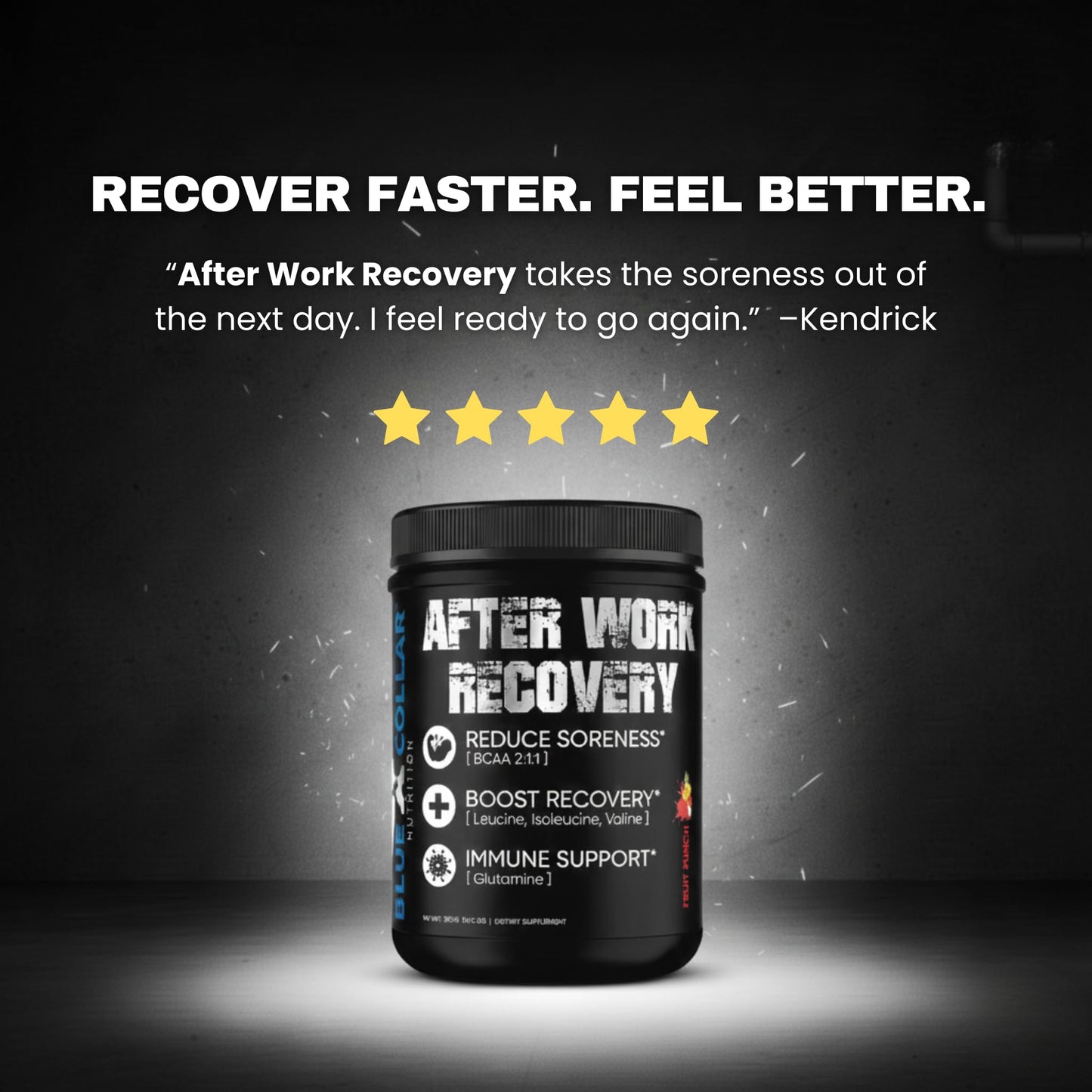 BLUE COLLAR NUTRITION After Work Recovery Powder, 0.4042