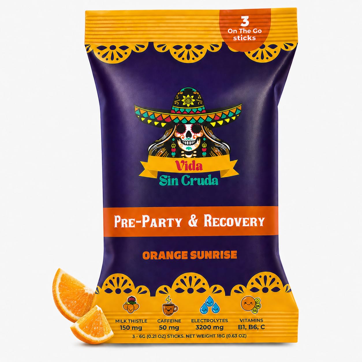VIDA SIN CRUDA Electrolytes for Party Recovery Powder 0.63 Ounce