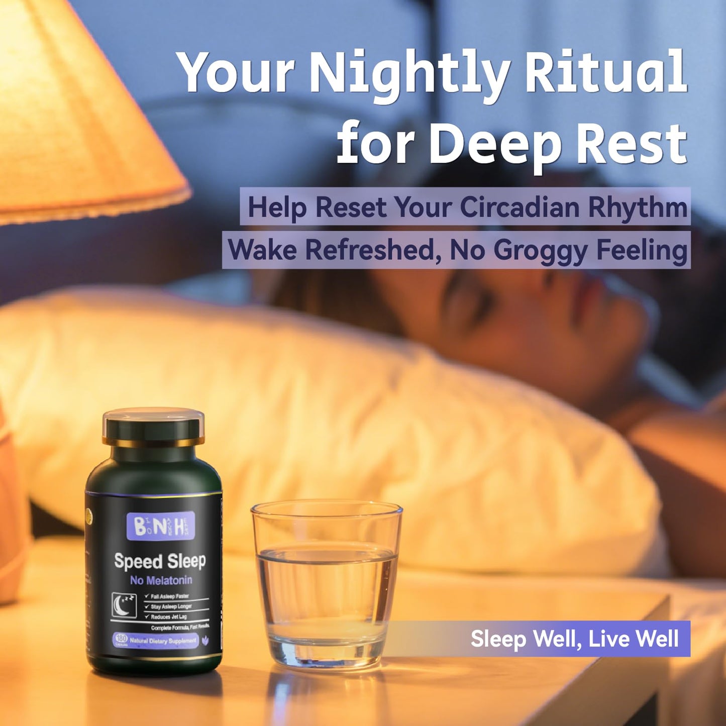BNH Speed Sleep Natural Melatonin-Free Sleep Aid 180 Capsules