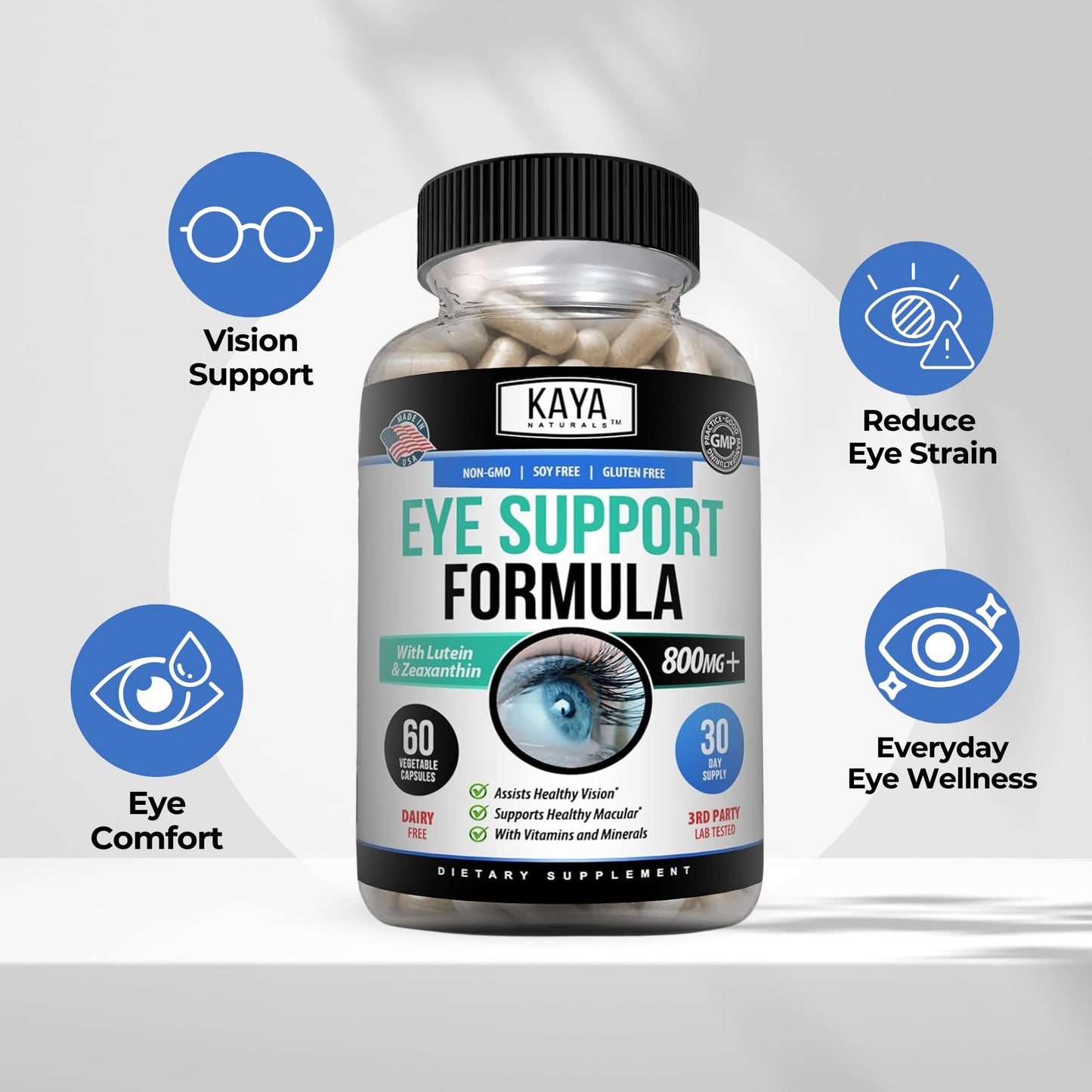 Kaya Naturals Eye Health Supplement Lutein & Zeaxanthin Capsule 60 Count