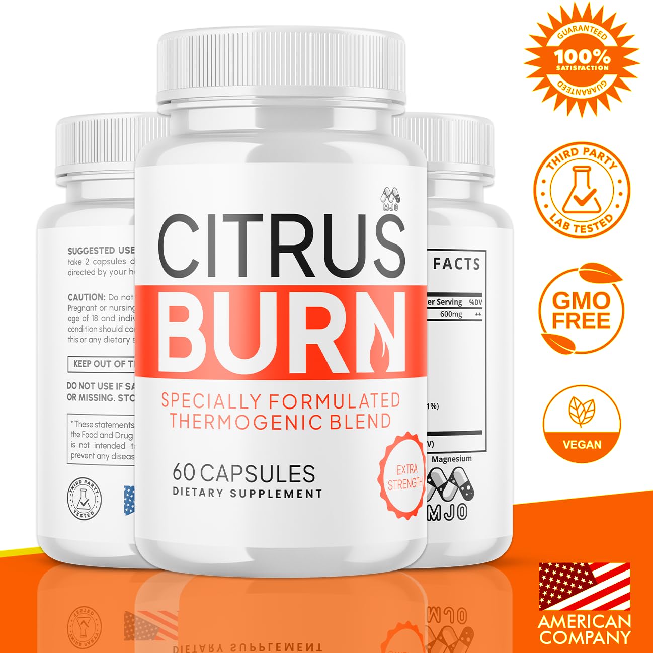 MJO Citrus Burn Capsules, 120 Capsules