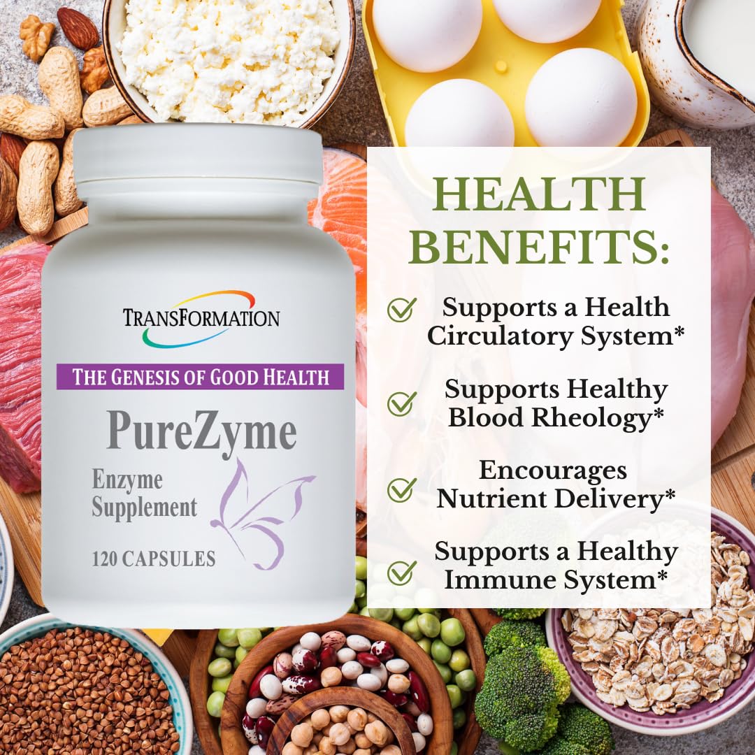TRANSFORMATION Purezyme High-Potency Protease Blend Enzyme Supplement Capsule, 120 Capsules