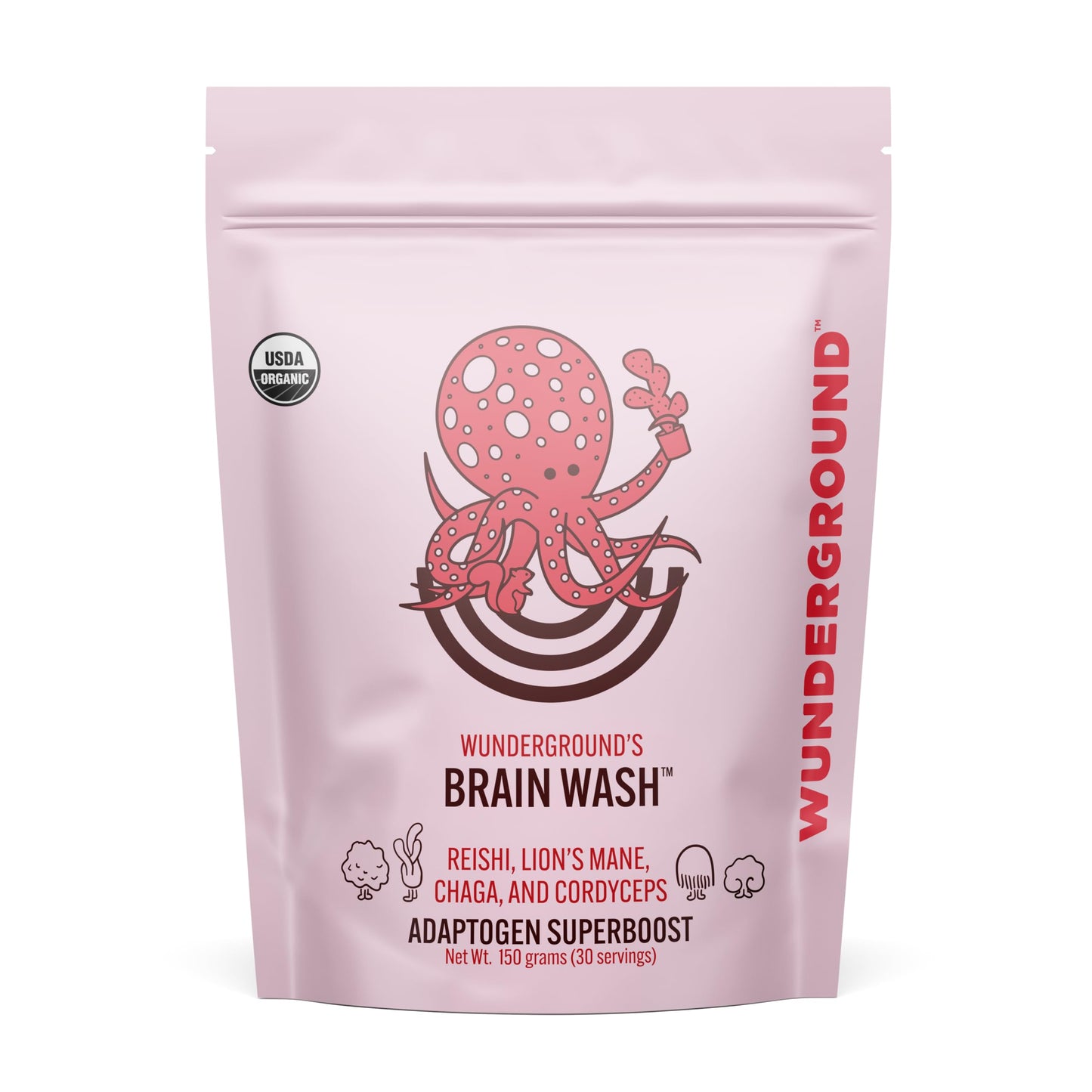 Wunderground Brain Wash Organic Mushroom Superboost Powder 4.23 oz