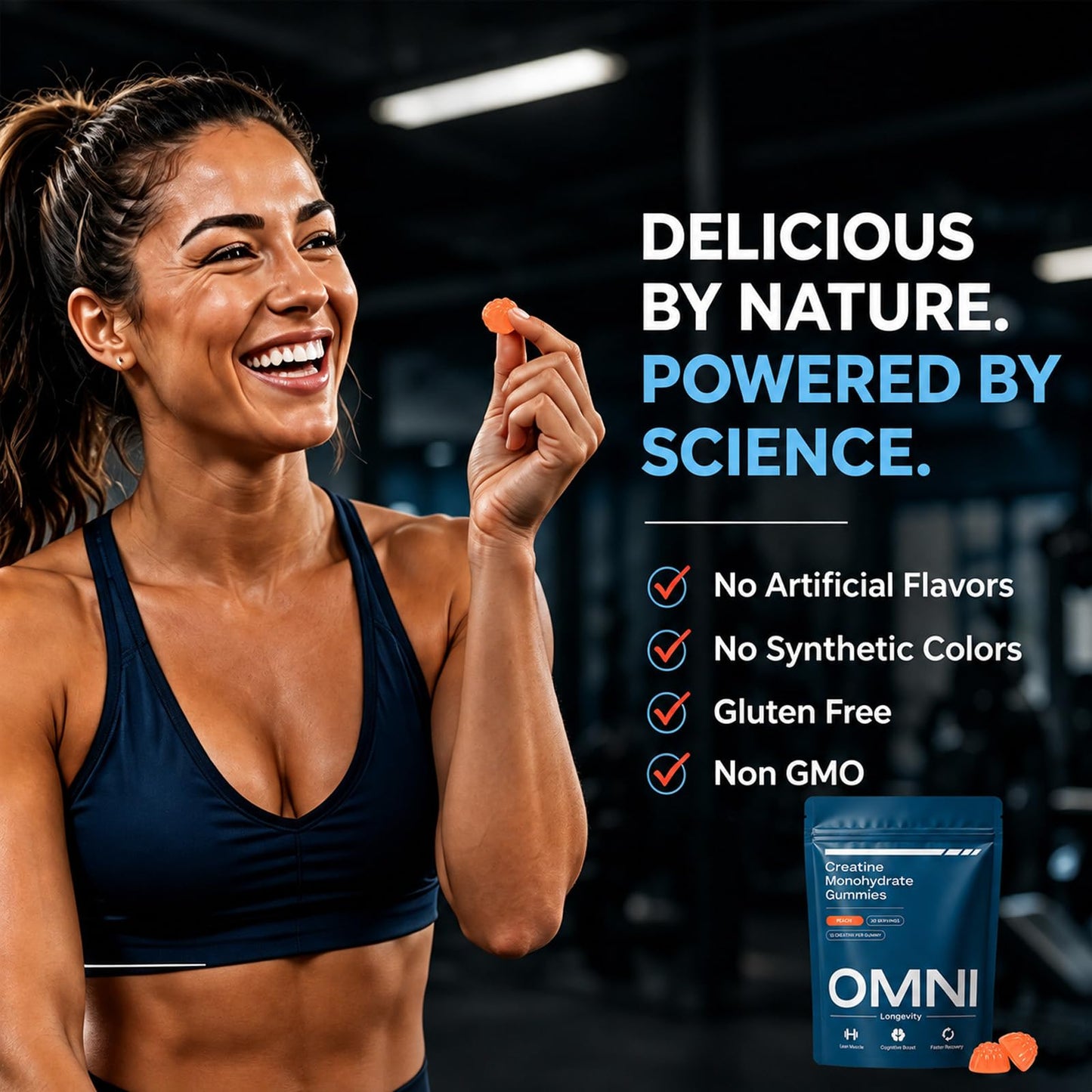 Omni Creatine Gummies Creatine Monohydrate, 90 Count