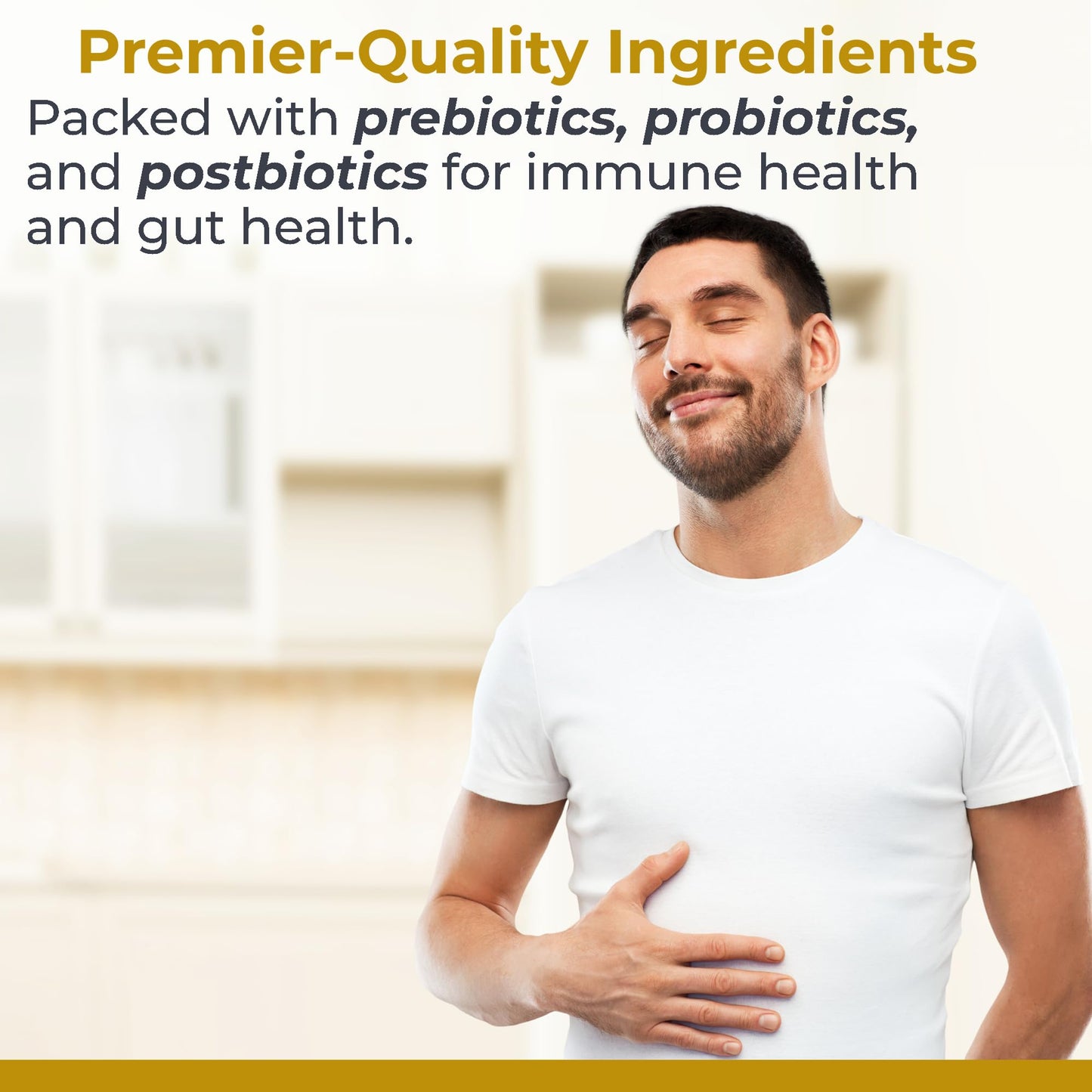 Premier Research Labs Probiotic - Pre Pro Post Biotics for Women & Men, Quad Biotic, Quadbiotic, Prebiotics, Probiotics, Postbiotics & Phytobiotics 30 Capsules