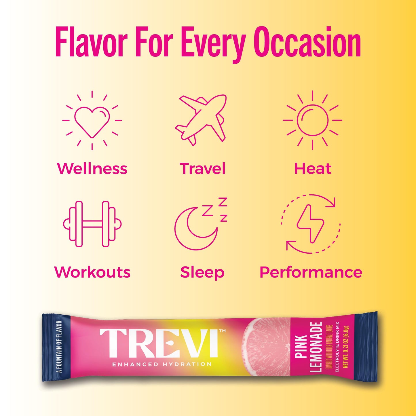 TREVI Electrolytes Powder Packets, Sugar Free Pink Lemonade, 28 Servings
