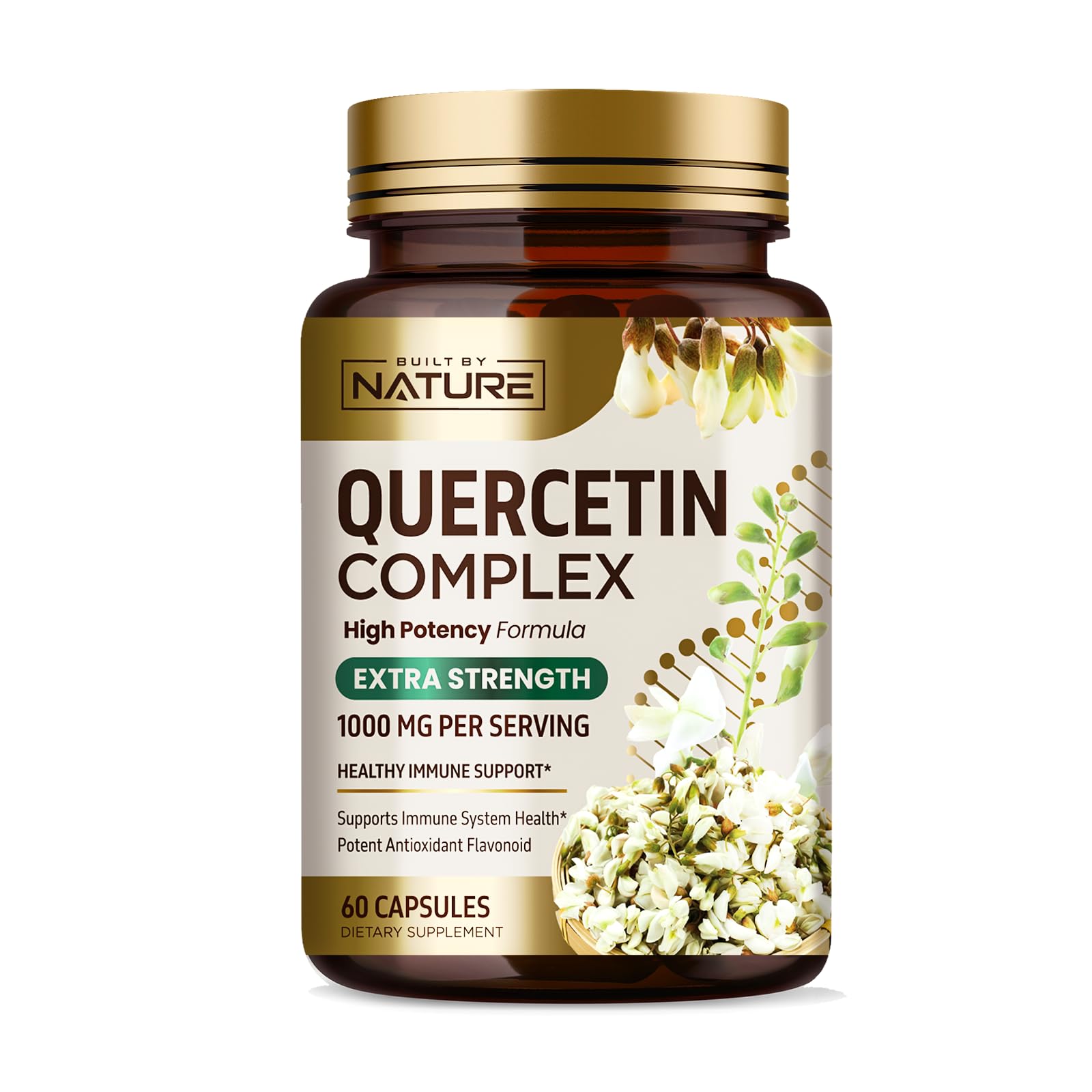 Built by Nature Quercetin 1000mg Veggie Capsules 60 Count