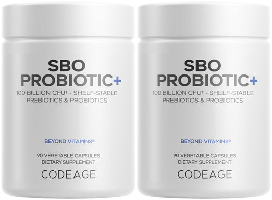 Codeage SBO Probiotics 100 Billion CFUs Per Serving, Multi-Strain Soil-Based Organisms Blend and Organic Fermented Botanical Blend, Shelf-Stable, 180 Capsules