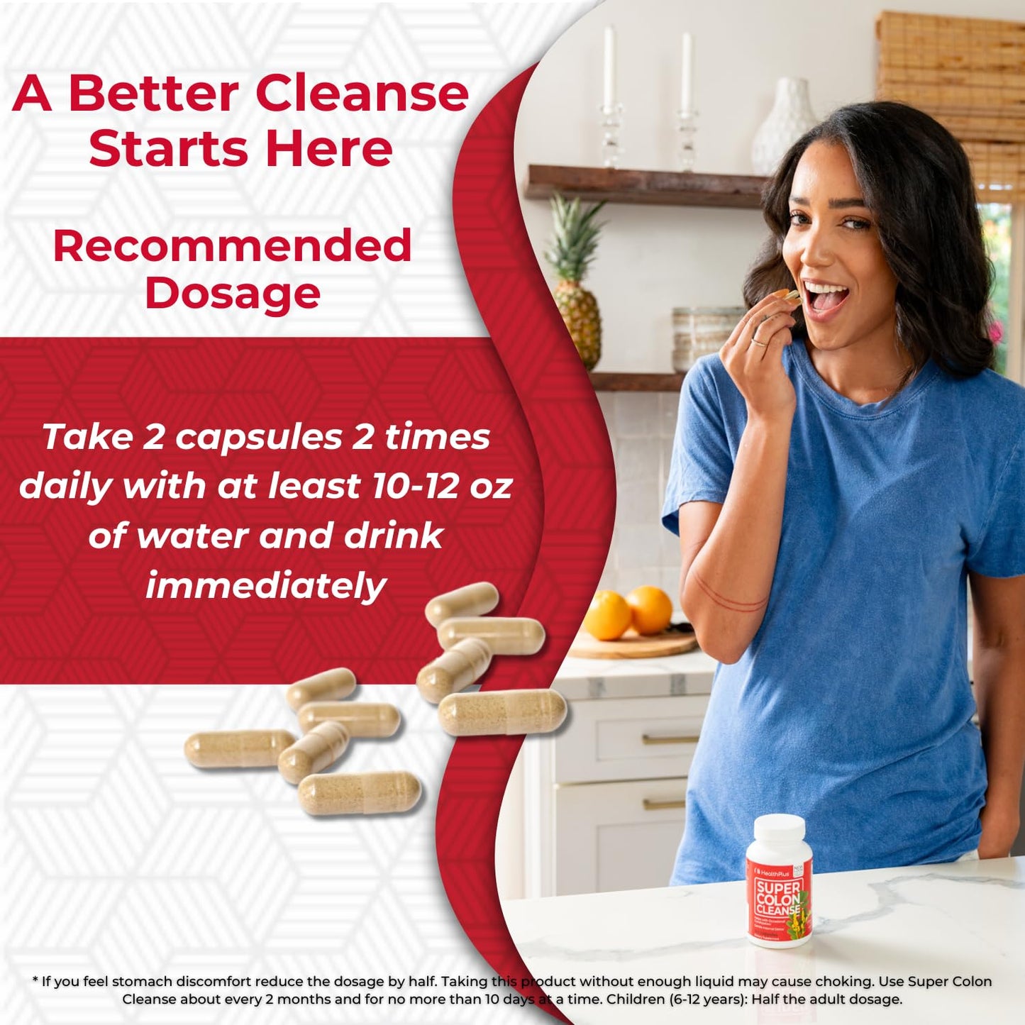 Health Plus Super Colon Cleanse Capsules, 60 Count