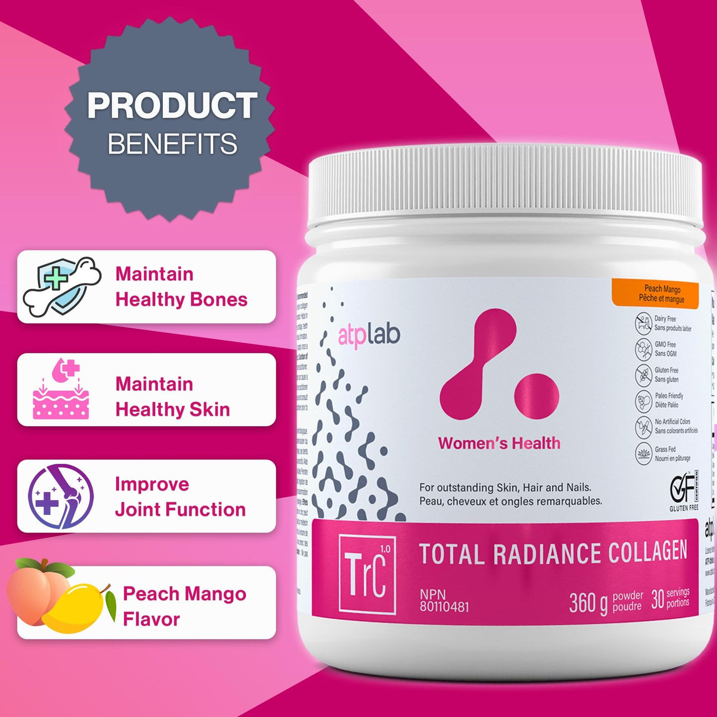 ATP LAB Total Radiance Collagen Powder 12.7 Ounce