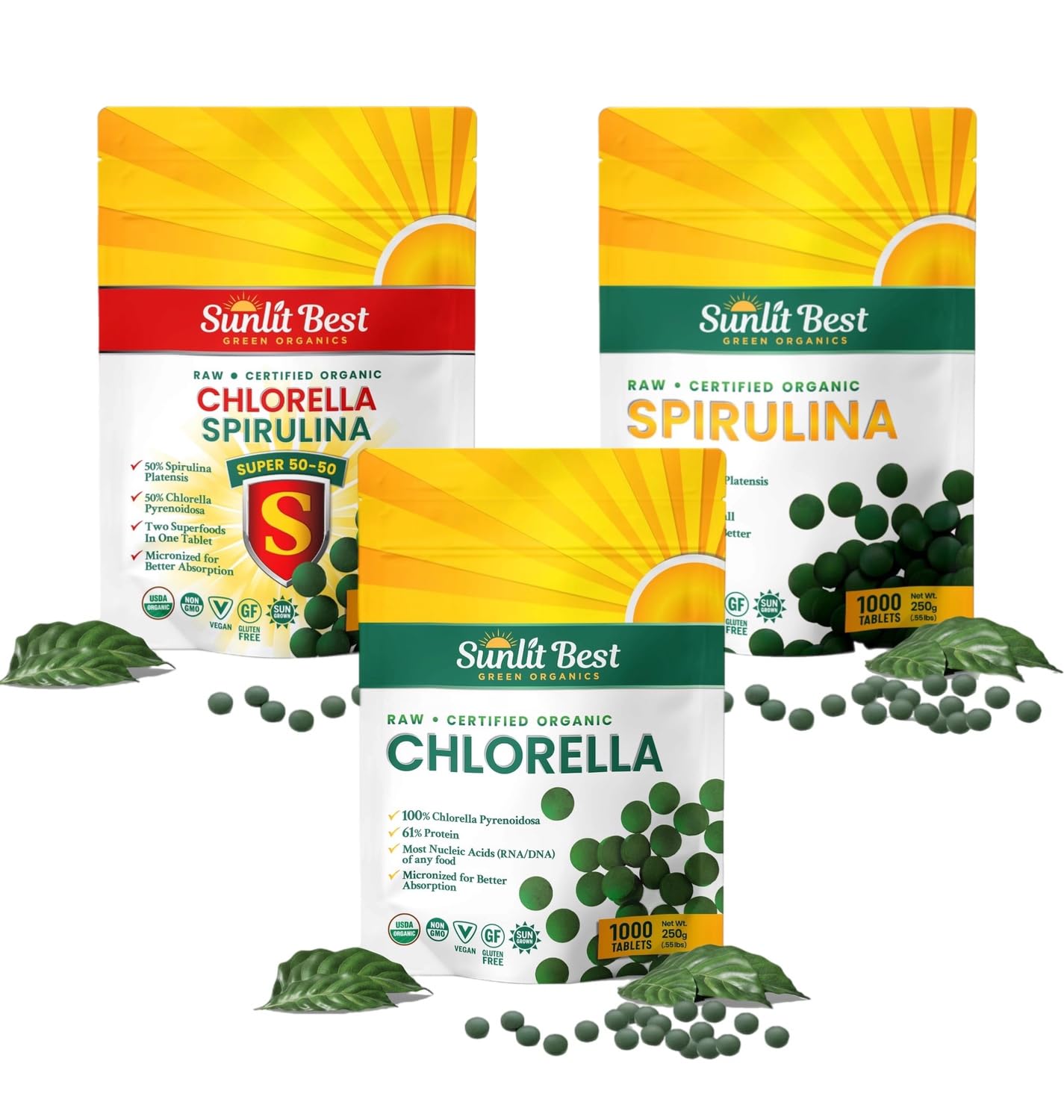 Sunlit Best Green Organics Ultimate Chlorella & Spirulina Bundle Powder 2