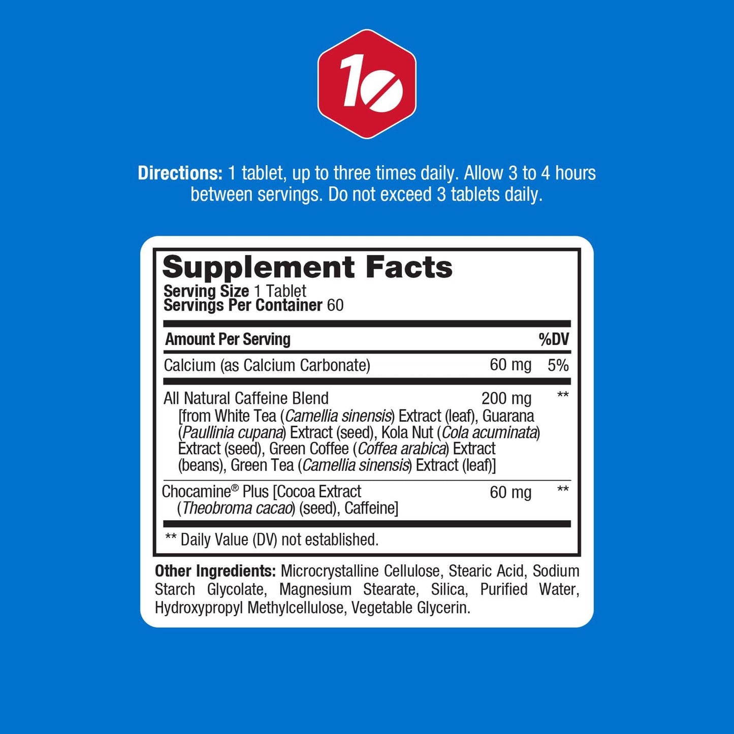 ProLab Caffeine 200mg, Green Tea Extract, Energy & Focus Tablets, 60 Count