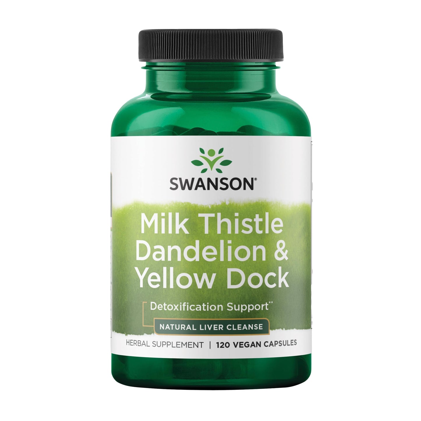 Swanson Milk Thistle, Dandelion & Yellow Dock - Herbal Liver Support Supplement Vegan Capsules 120