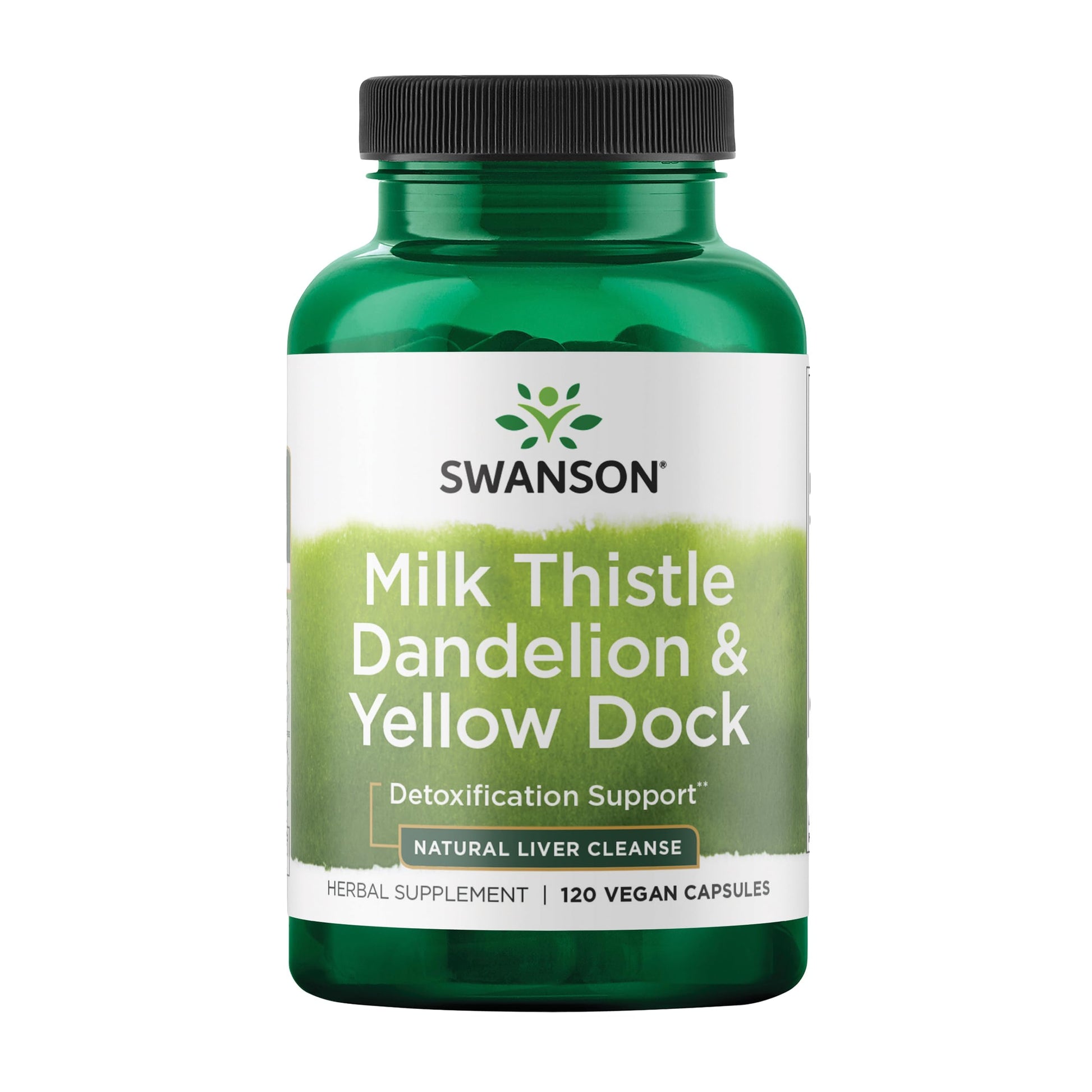 Swanson Milk Thistle, Dandelion & Yellow Dock - Herbal Liver Support Supplement Vegan Capsules 120