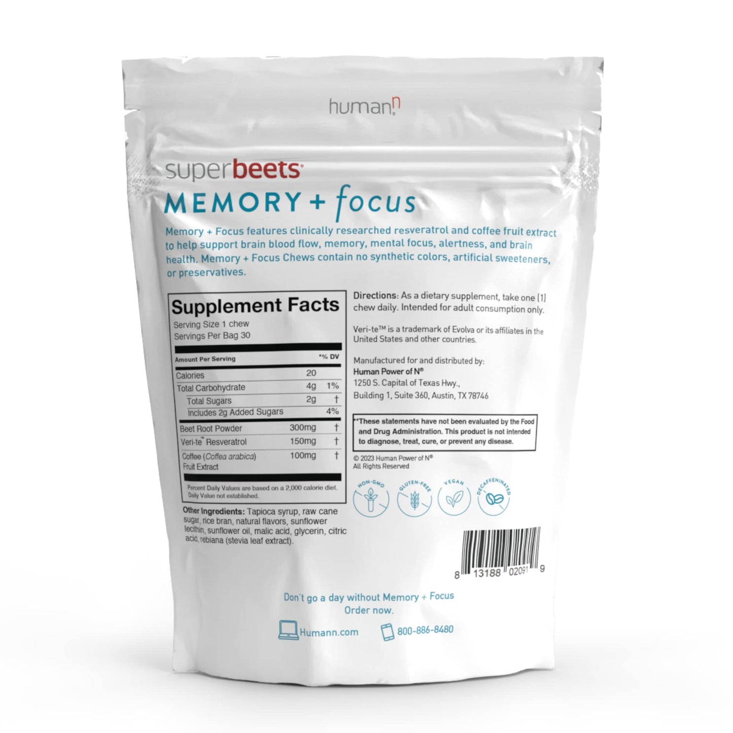 HumanN Neo40 Daily & Memory + Focus Chews Tablet, 1 Tablet