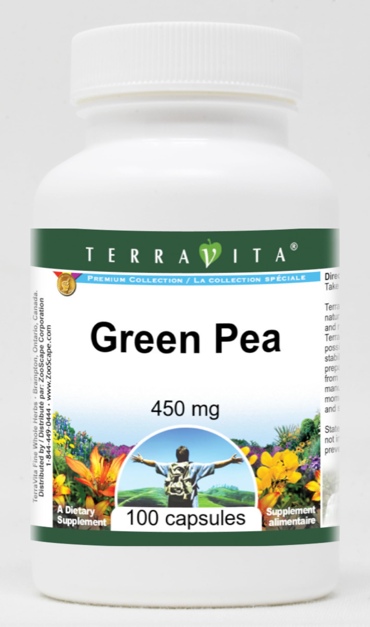 Terravita Green Pea 450 mg Capsule, 100 Count