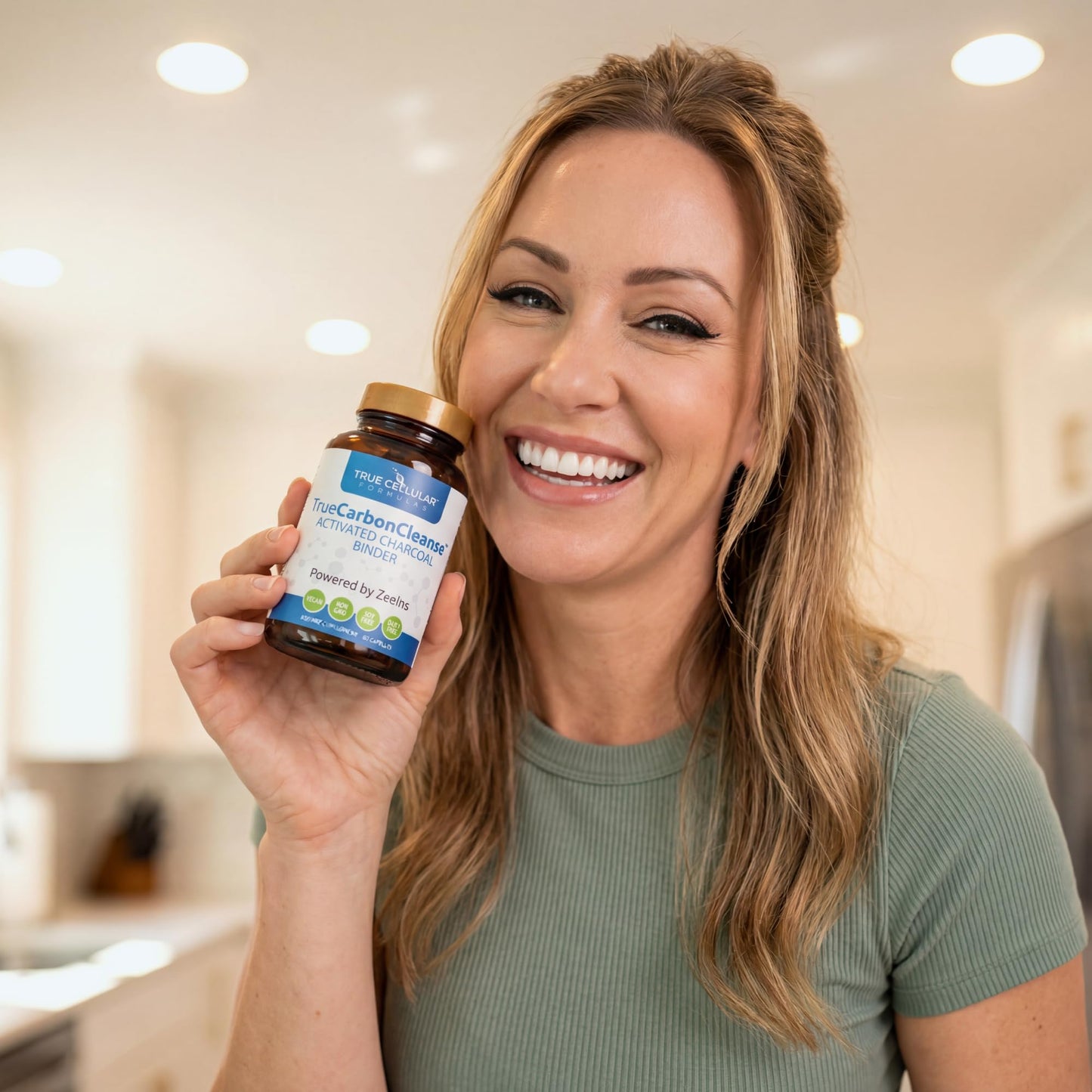 True Cellular Formulas Gut Detox & Liver Cleanse - Organic Activated Charcoal with Clinoptilolite Zeolite Binder - TrueCarbonCleanse Carbon Supplement 60 Capsules