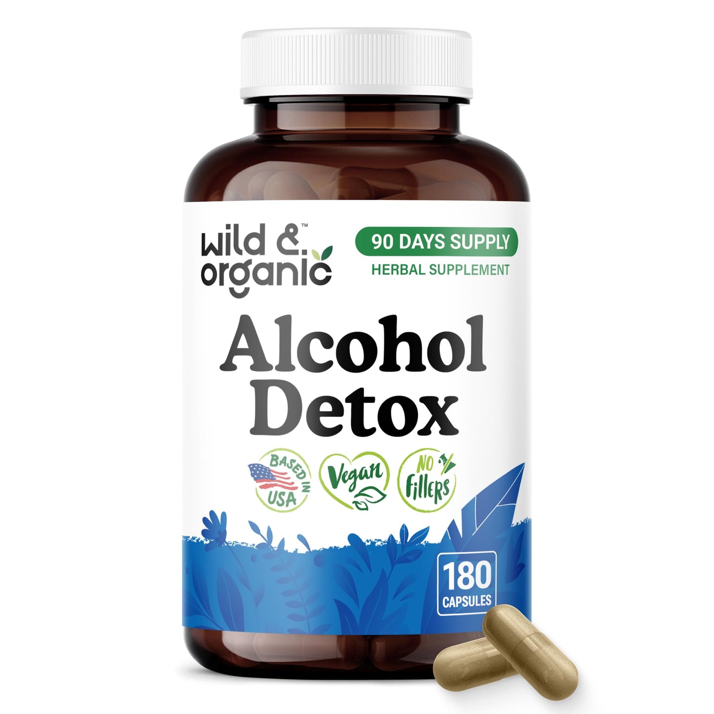 Wild & Organic Alcohol Detox - Liver & Kidney Support, 180 Capsules