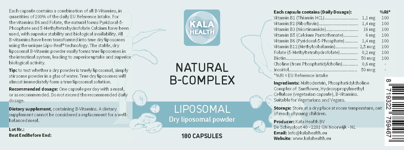 Procapsin Natural Liposomal B Complex Capsules with All 6 Important B Vitamins, 1 Count