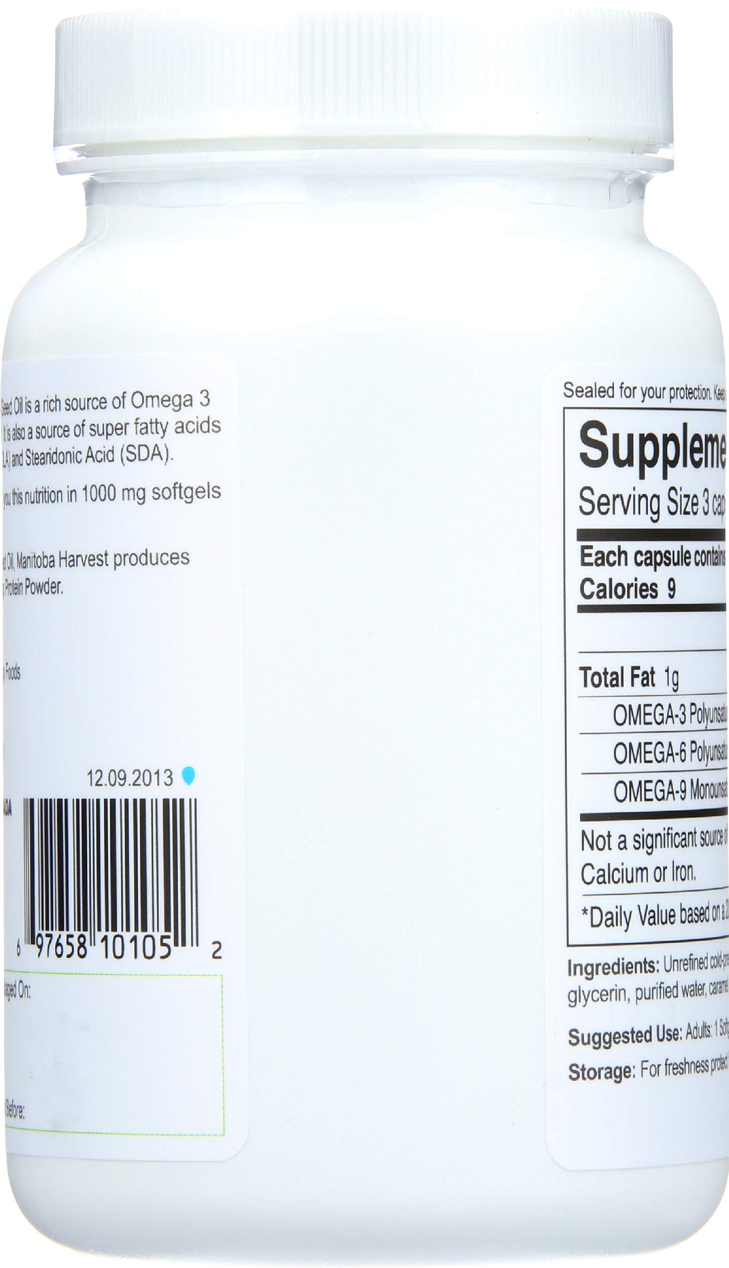 Manitoba Harvest Hemp Seed Oil Capsules 1000mg 60 Count