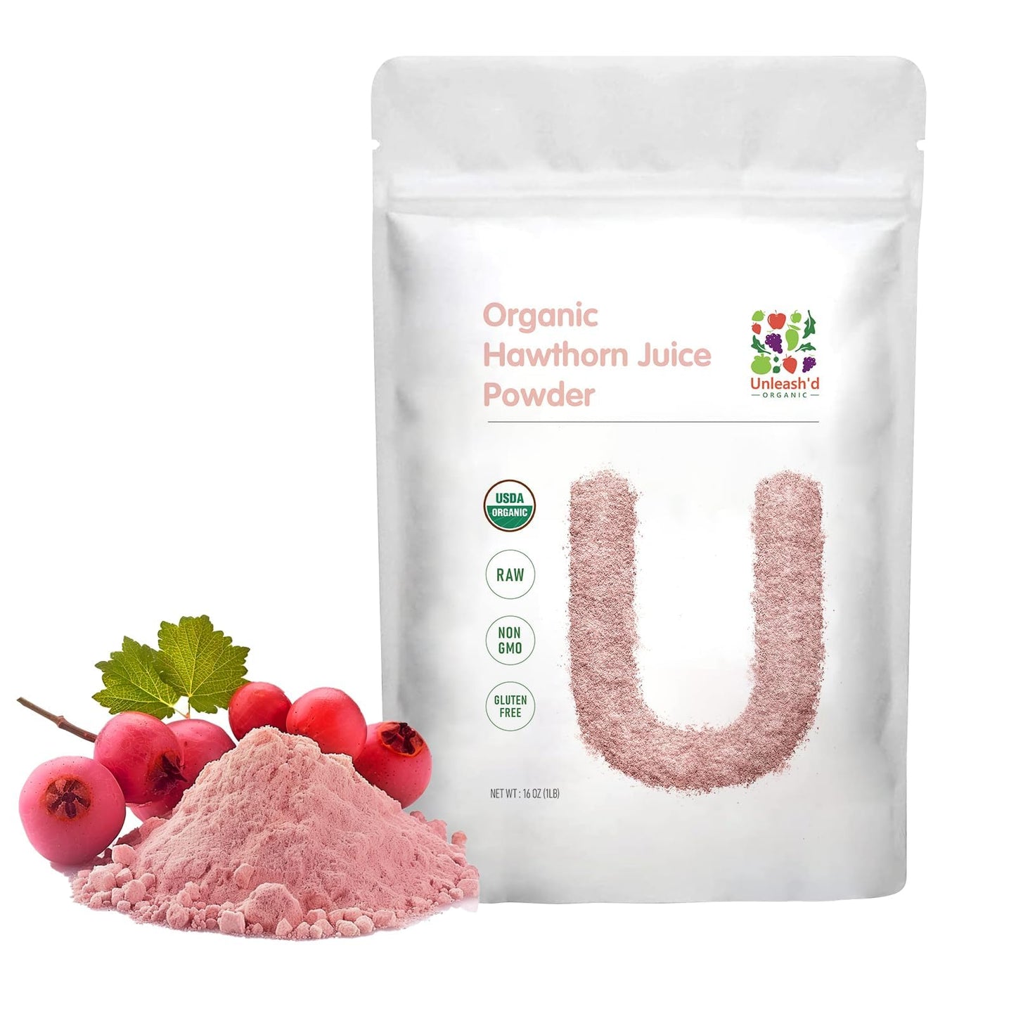 UNLEASH'D ORGANIC Hawthorn Juice Powder 16 oz