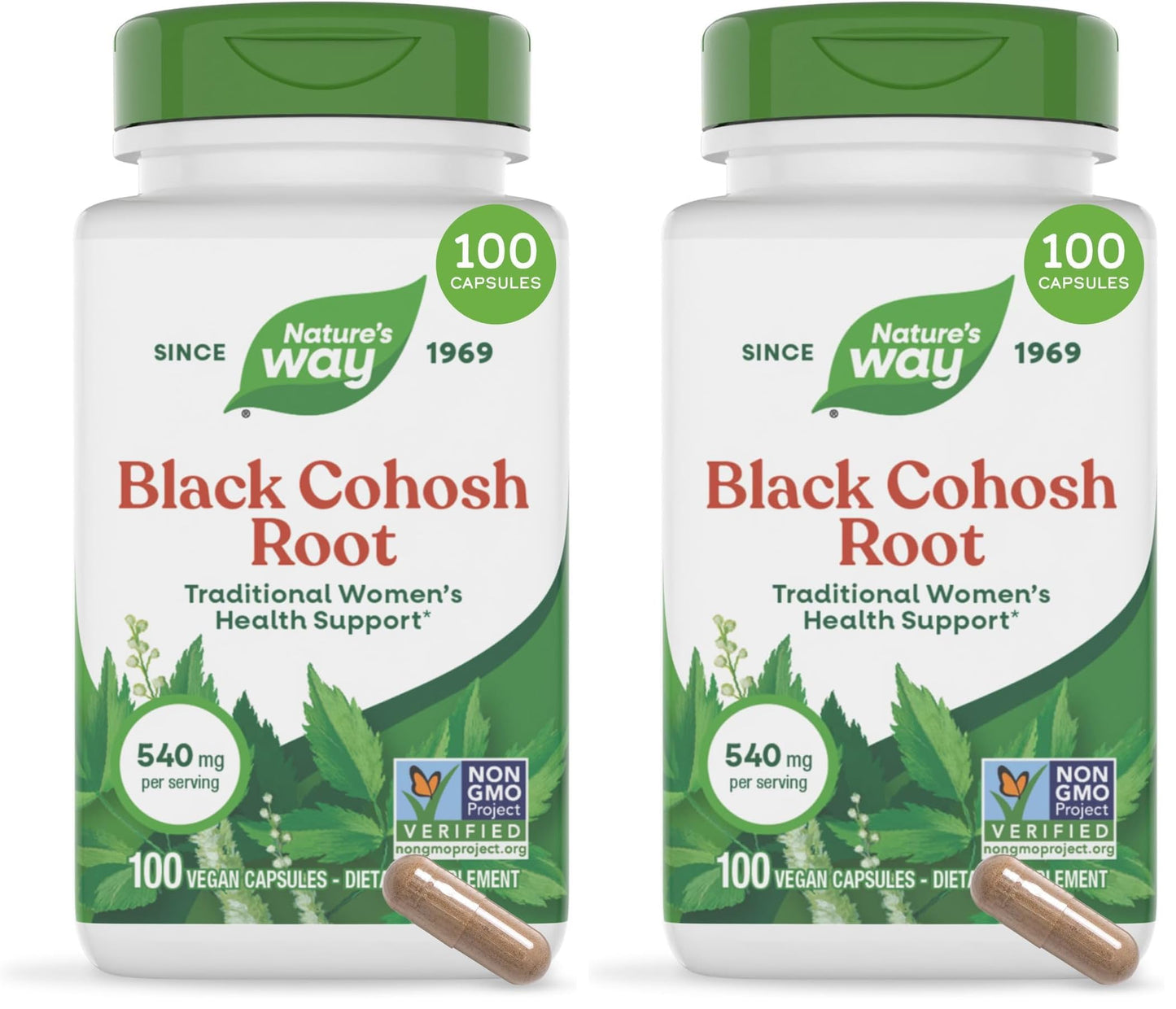 Nature's Way Black Cohosh Root Capsules, 540 mg, 200 Capsules