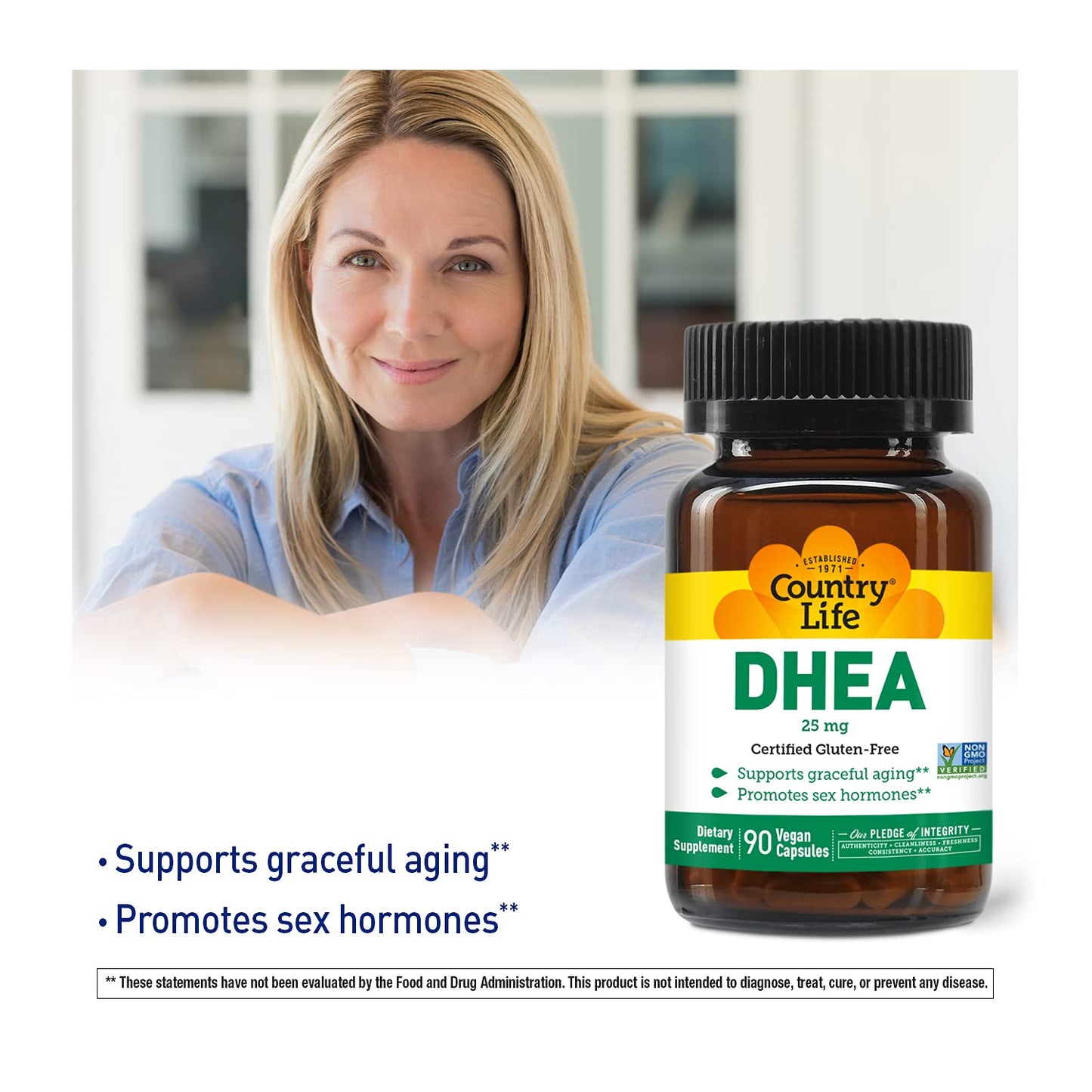 Country Life DHEA 25mg Capsules 90 Count